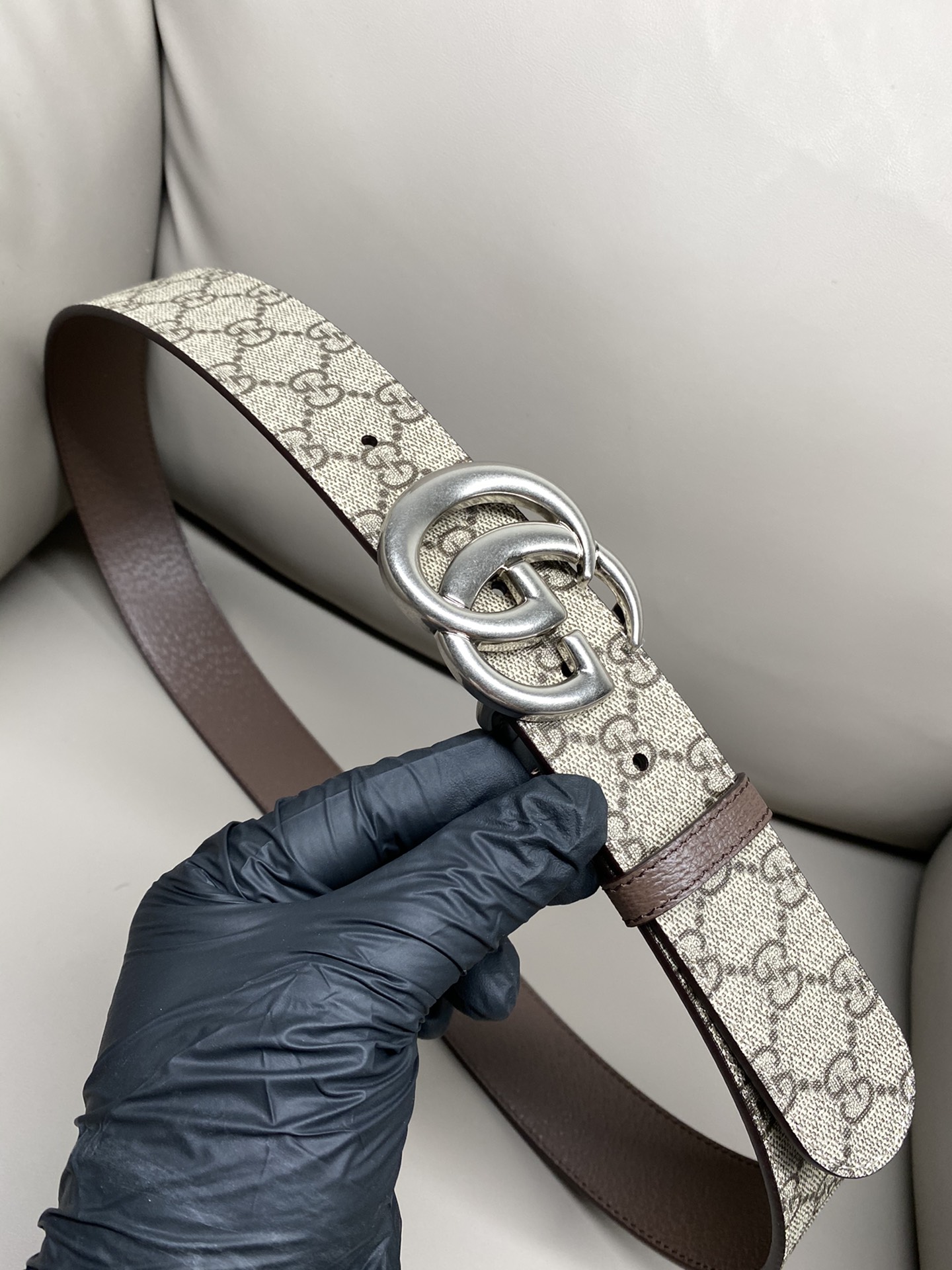 Gucci Male Canvas Belt Canvas Black S-m