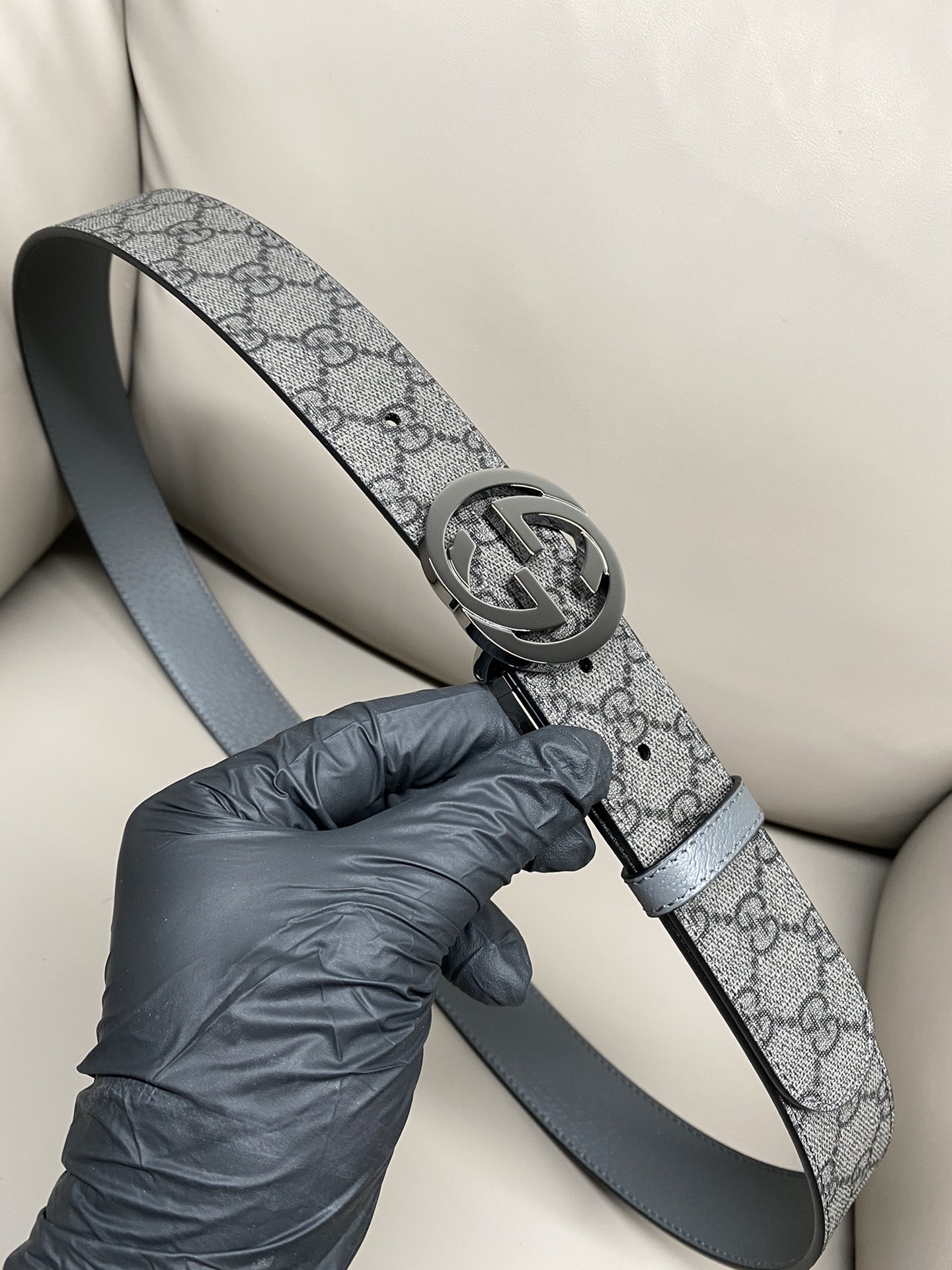 Gucci Male Canvas Belt Canvas Black S-m