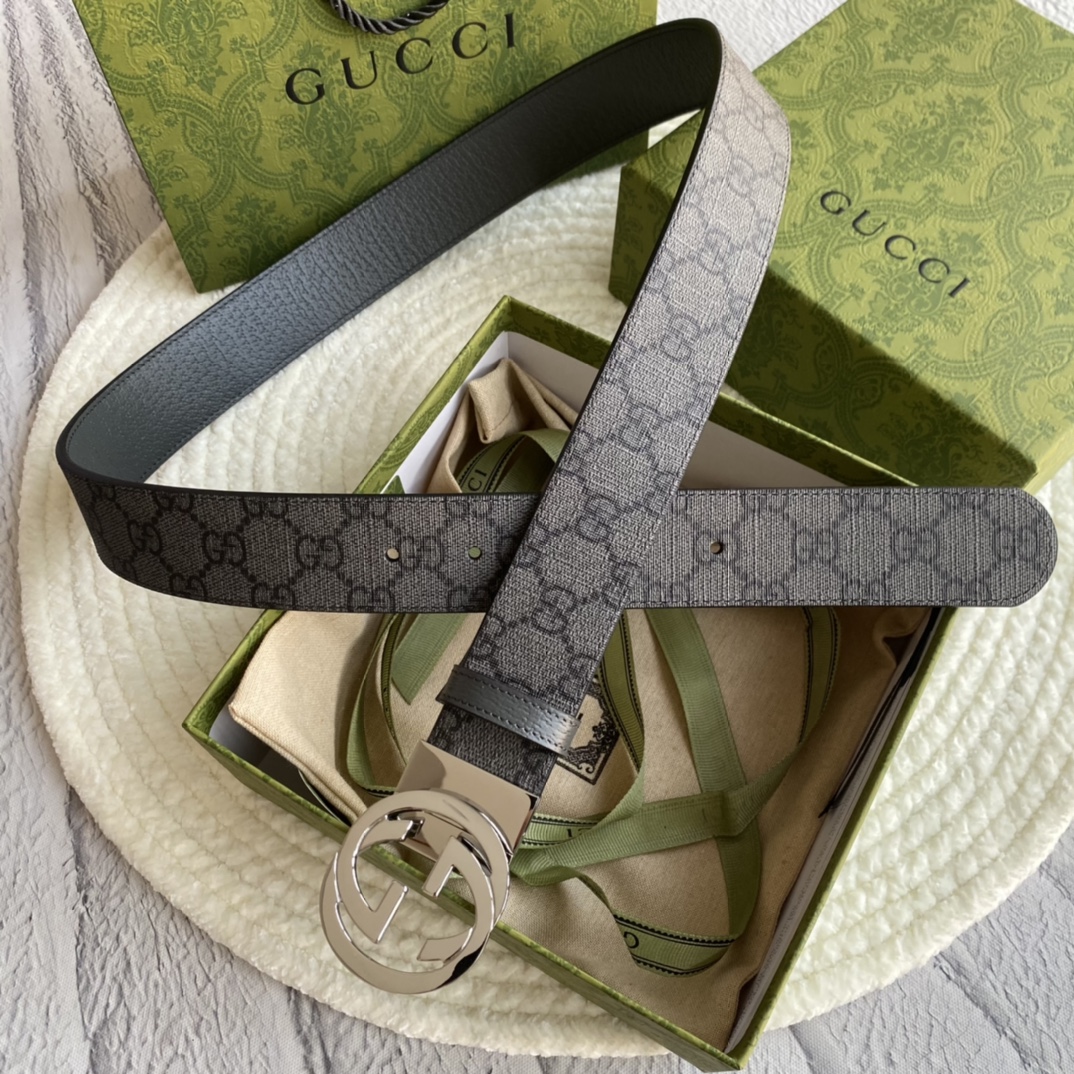 Gucci Male Basic Belt Gray Waterproof 38mm