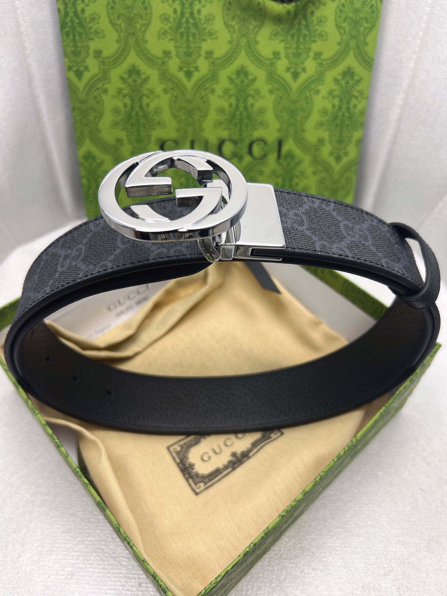 Gucci Male Leather Belt Top Grain Leather Waterproof