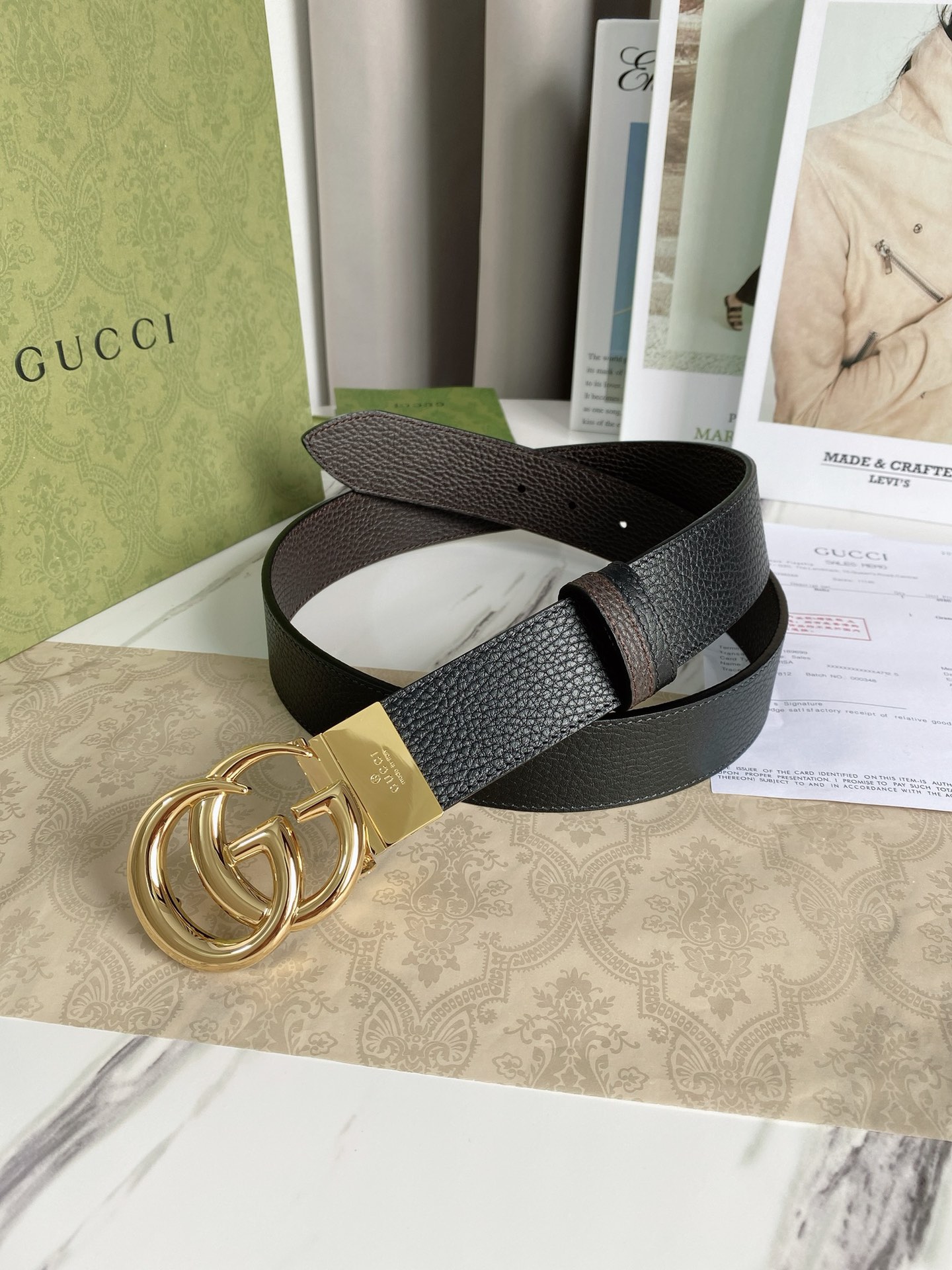 Gucci Leather Belt Top Grain Leather M