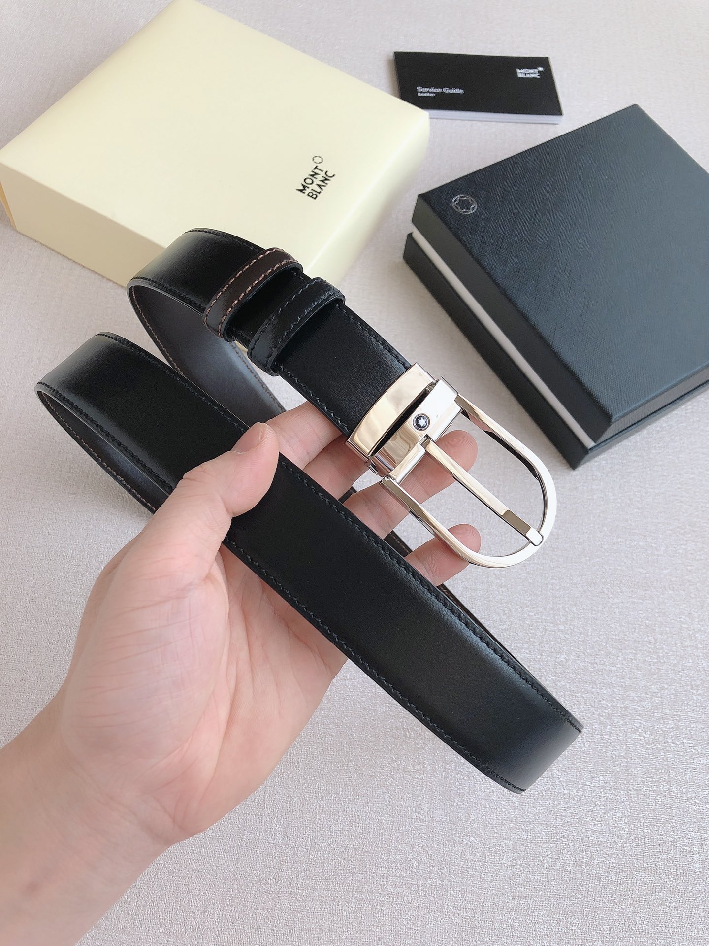 Montblanc Male Pin Buckle Belt Cow Leather M