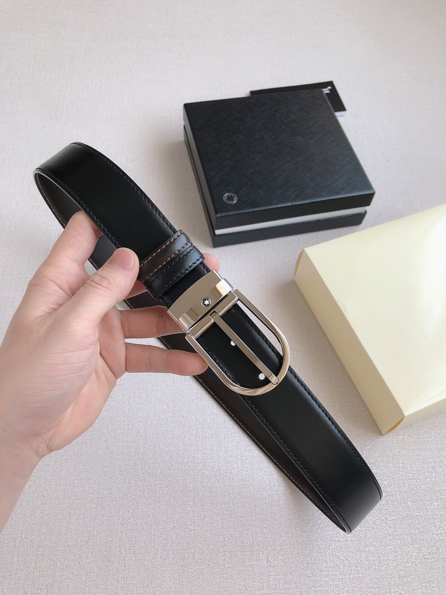 Montblanc Male Pin Buckle Belt Cow Leather M