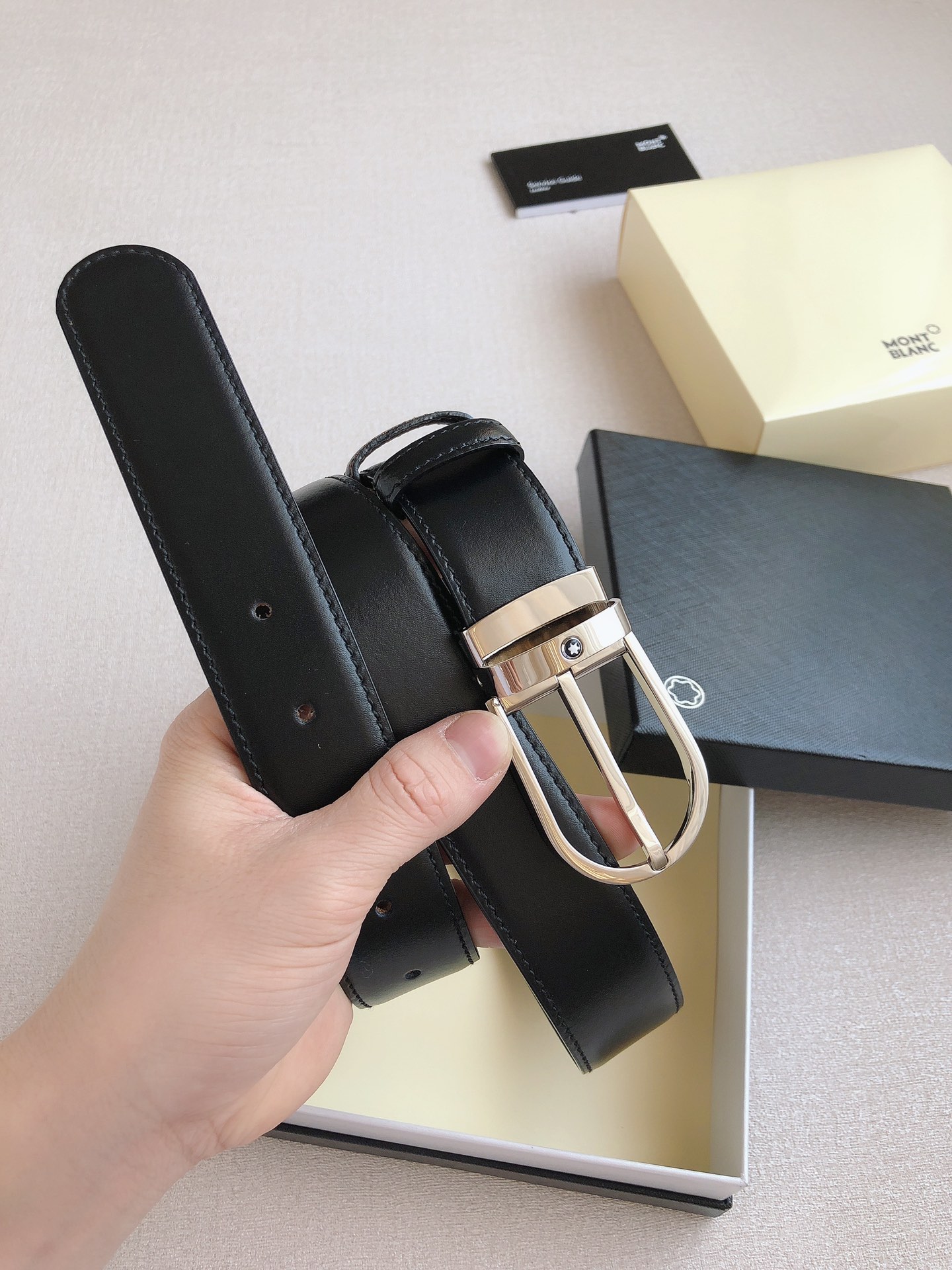 Montblanc Male Pin Buckle Belt Cow Leather M