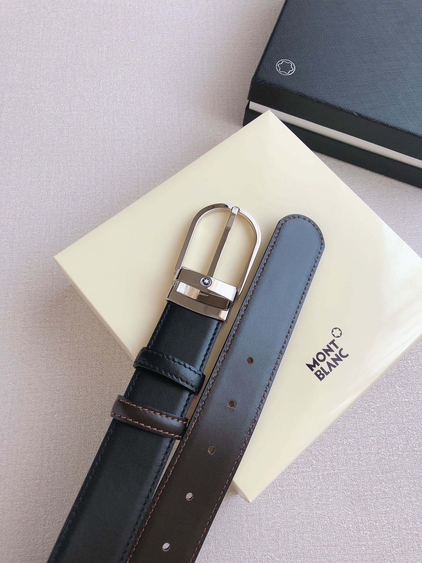 Montblanc Male Pin Buckle Belt Cow Leather M