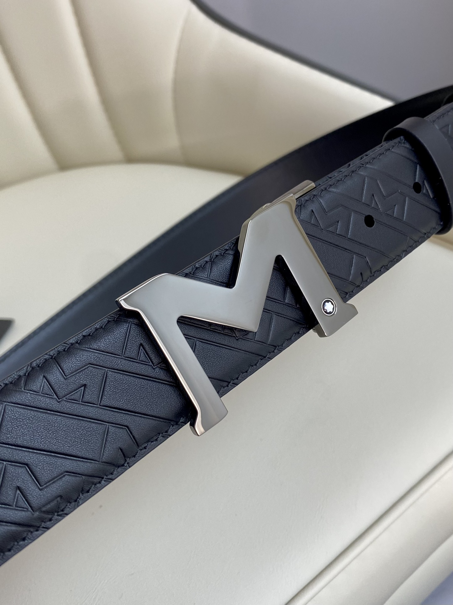 Montblanc Male Leather Belt Top Grain Leather M-l