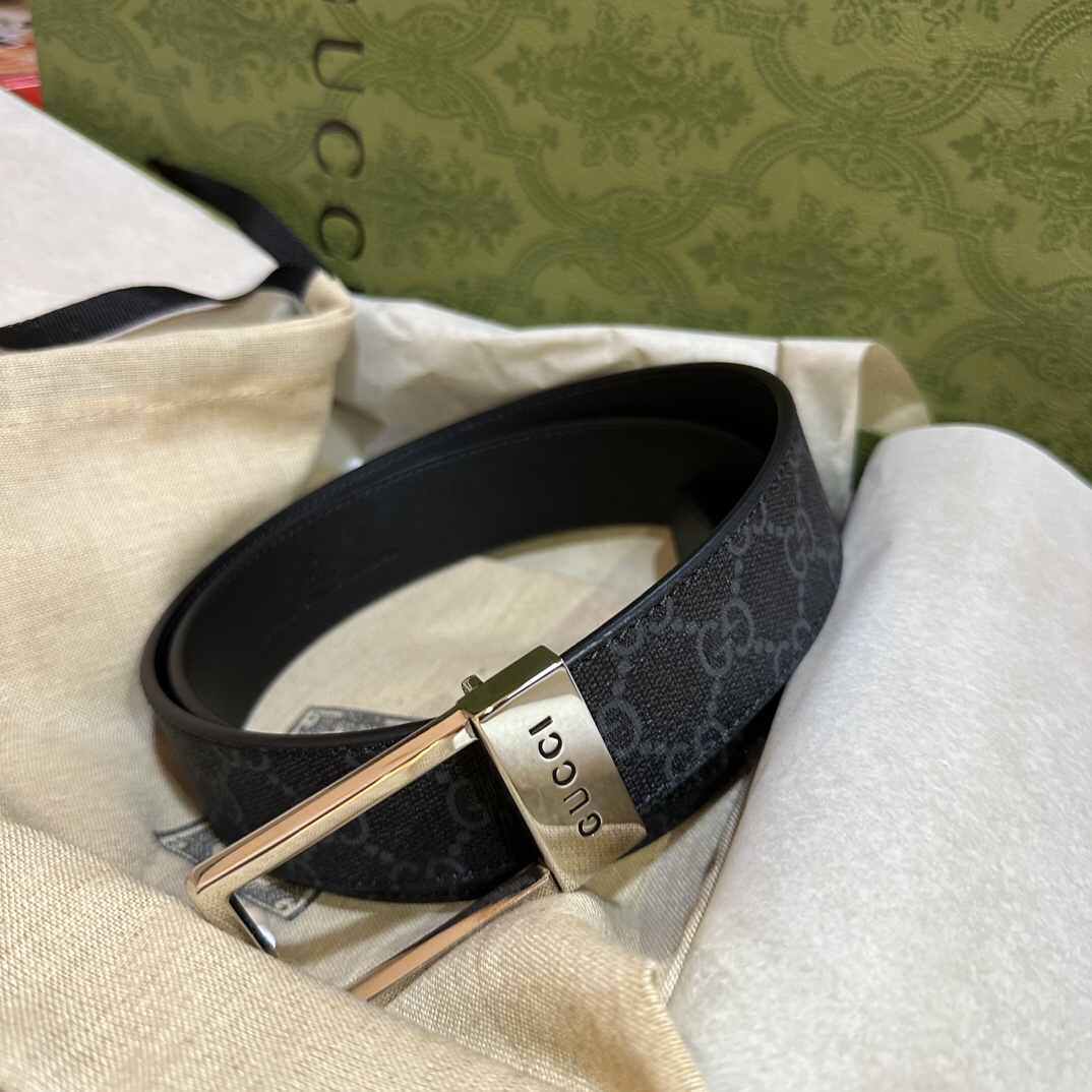 Gucci Basic Belt Canvas Black S-m