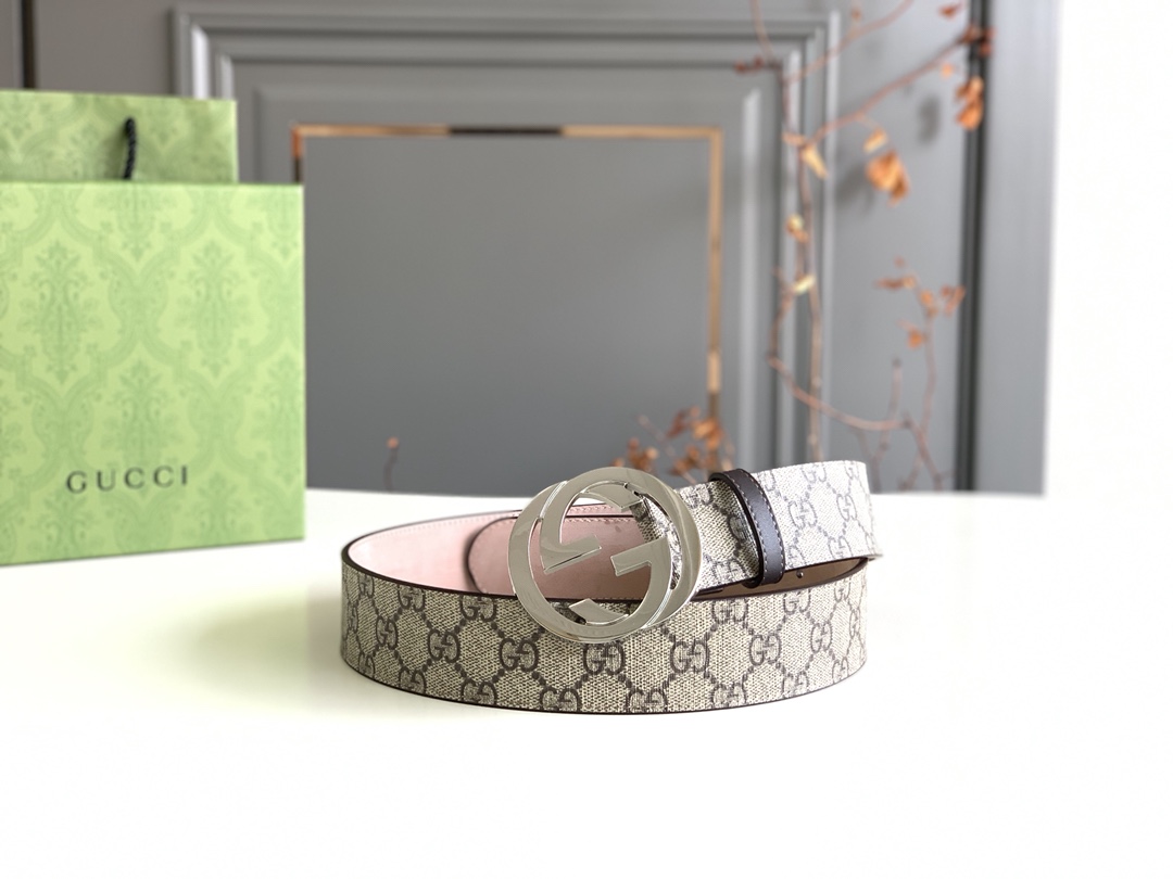 Gucci Leather Belt Cow Leather Black M