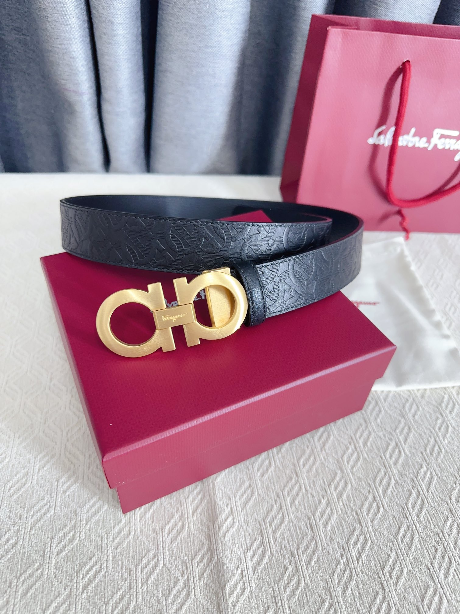 Salvatore Ferragamo Male Leather Belt Cow Leather M