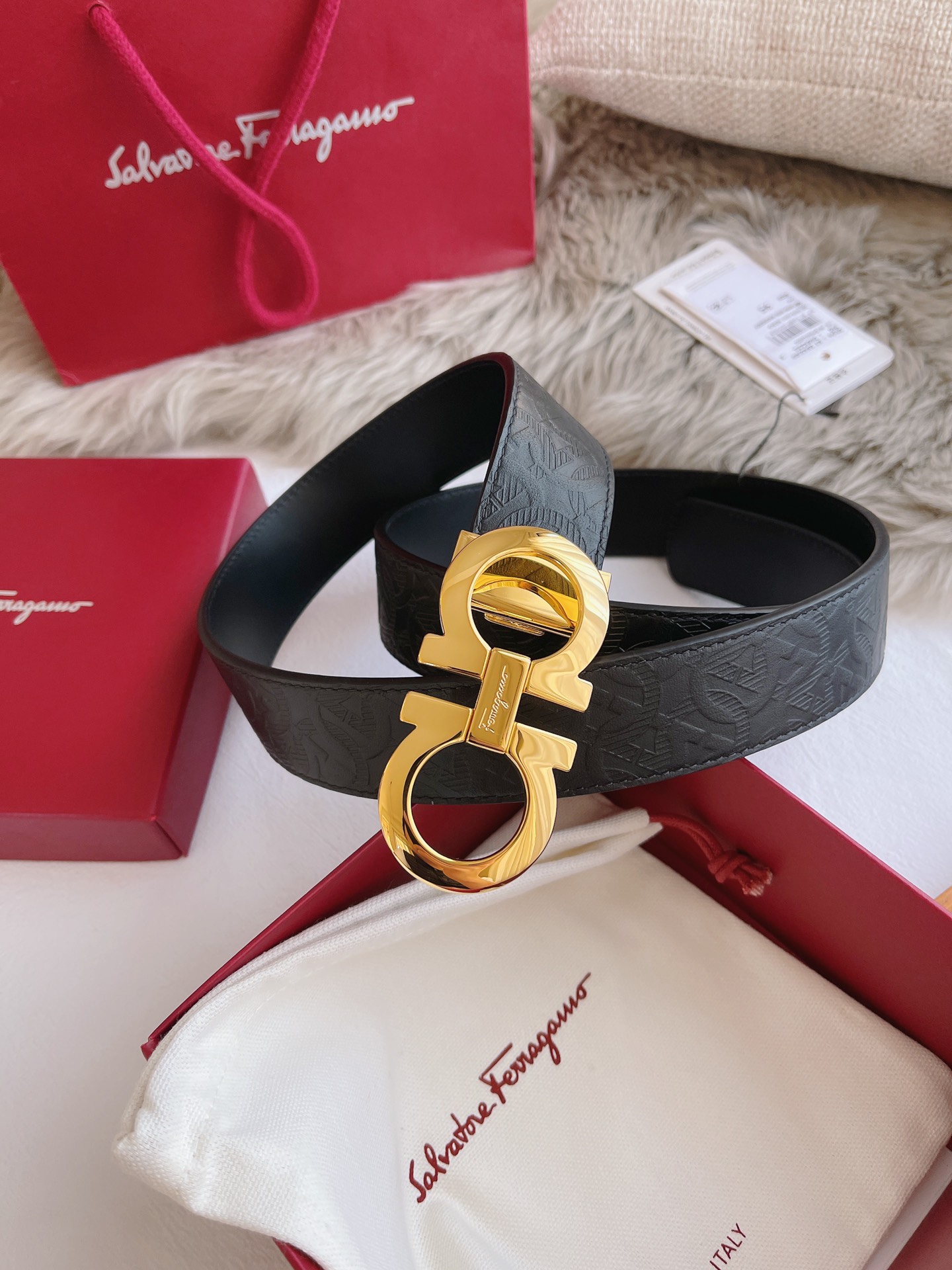 Salvatore Ferragamo Male Leather Belt Top Grain Leather M