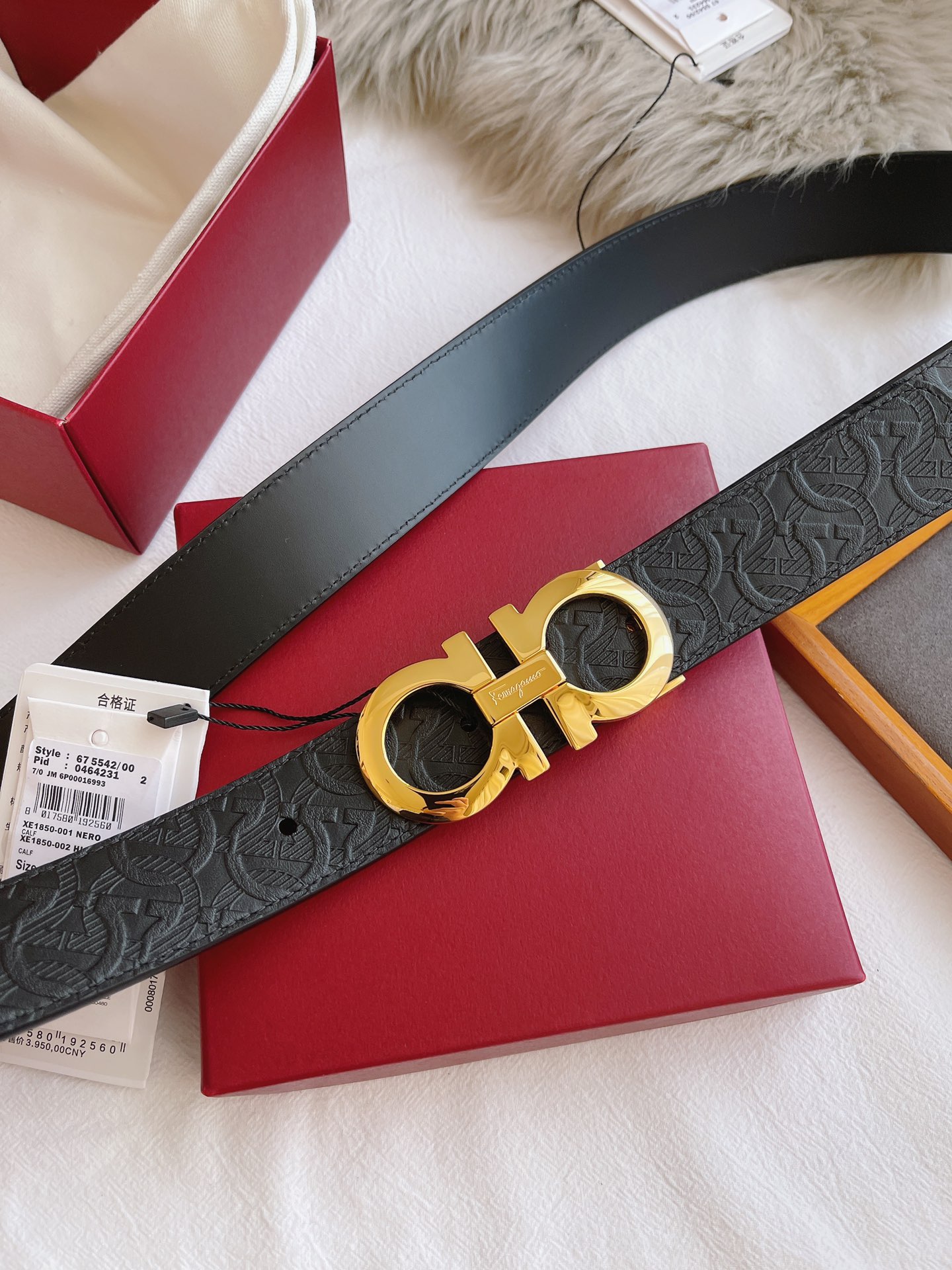 Salvatore Ferragamo Male Leather Belt Top Grain Leather M