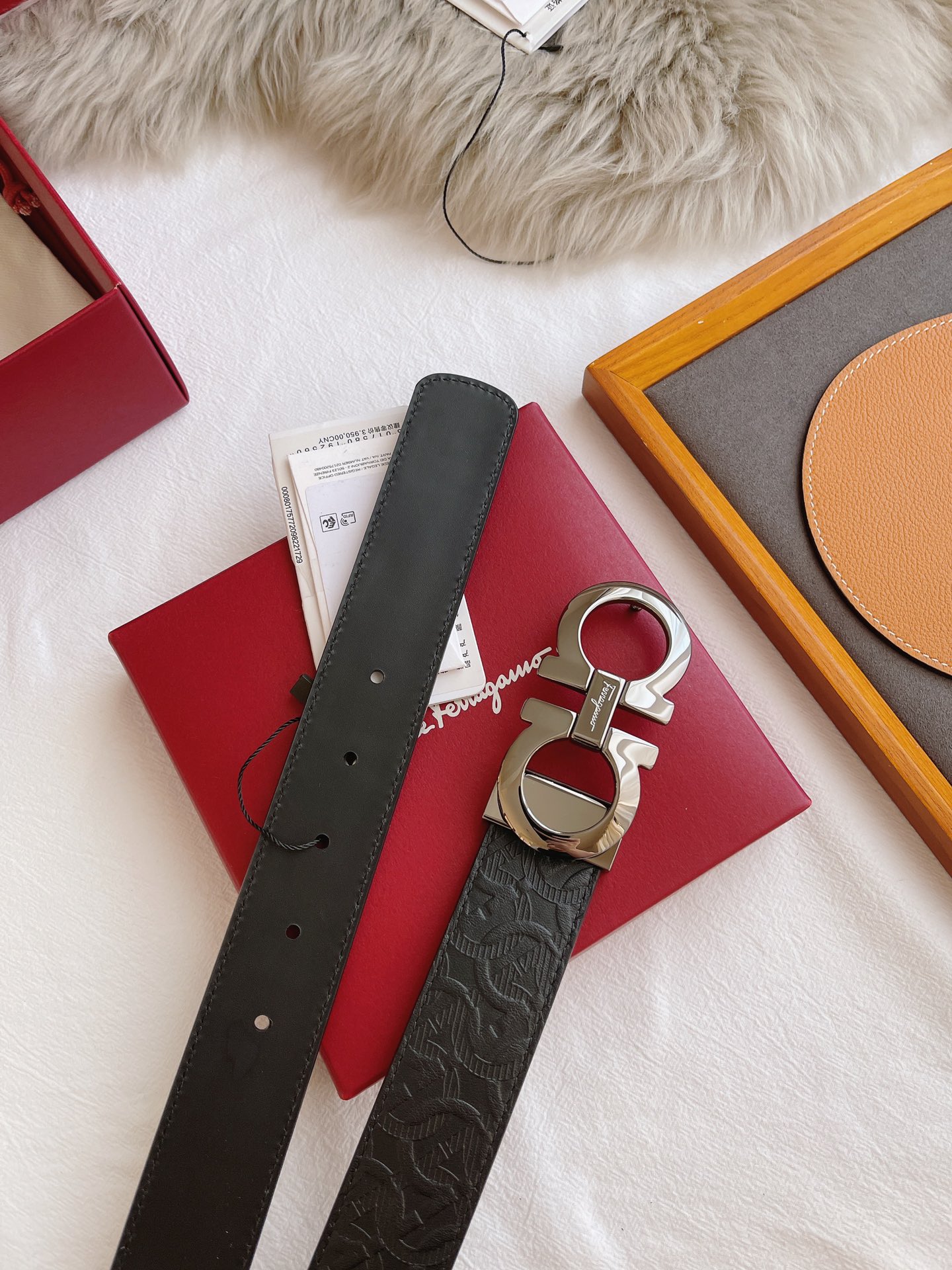 Salvatore Ferragamo Male Leather Belt Top Grain Leather M