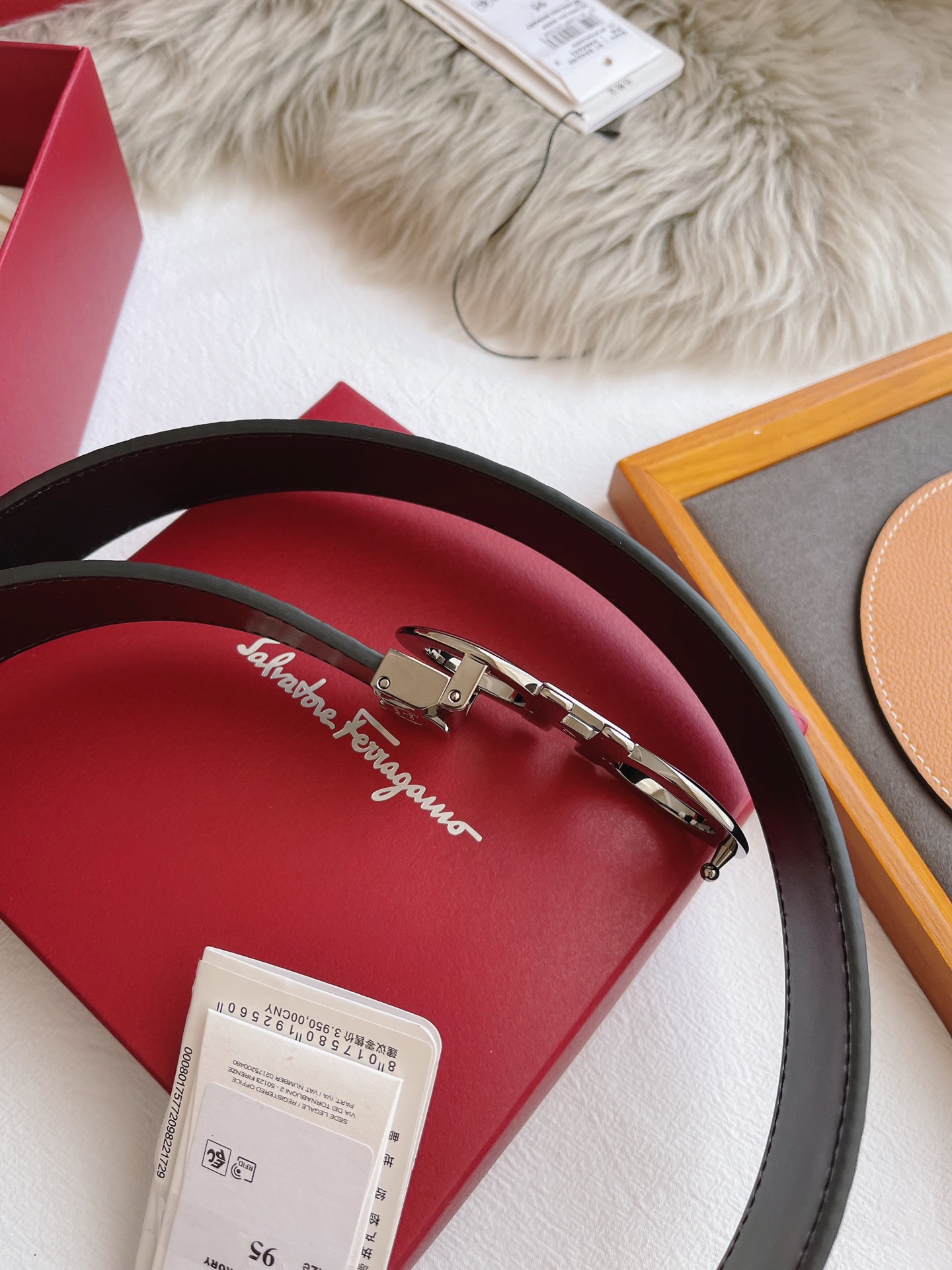 Salvatore Ferragamo Male Leather Belt Top Grain Leather M