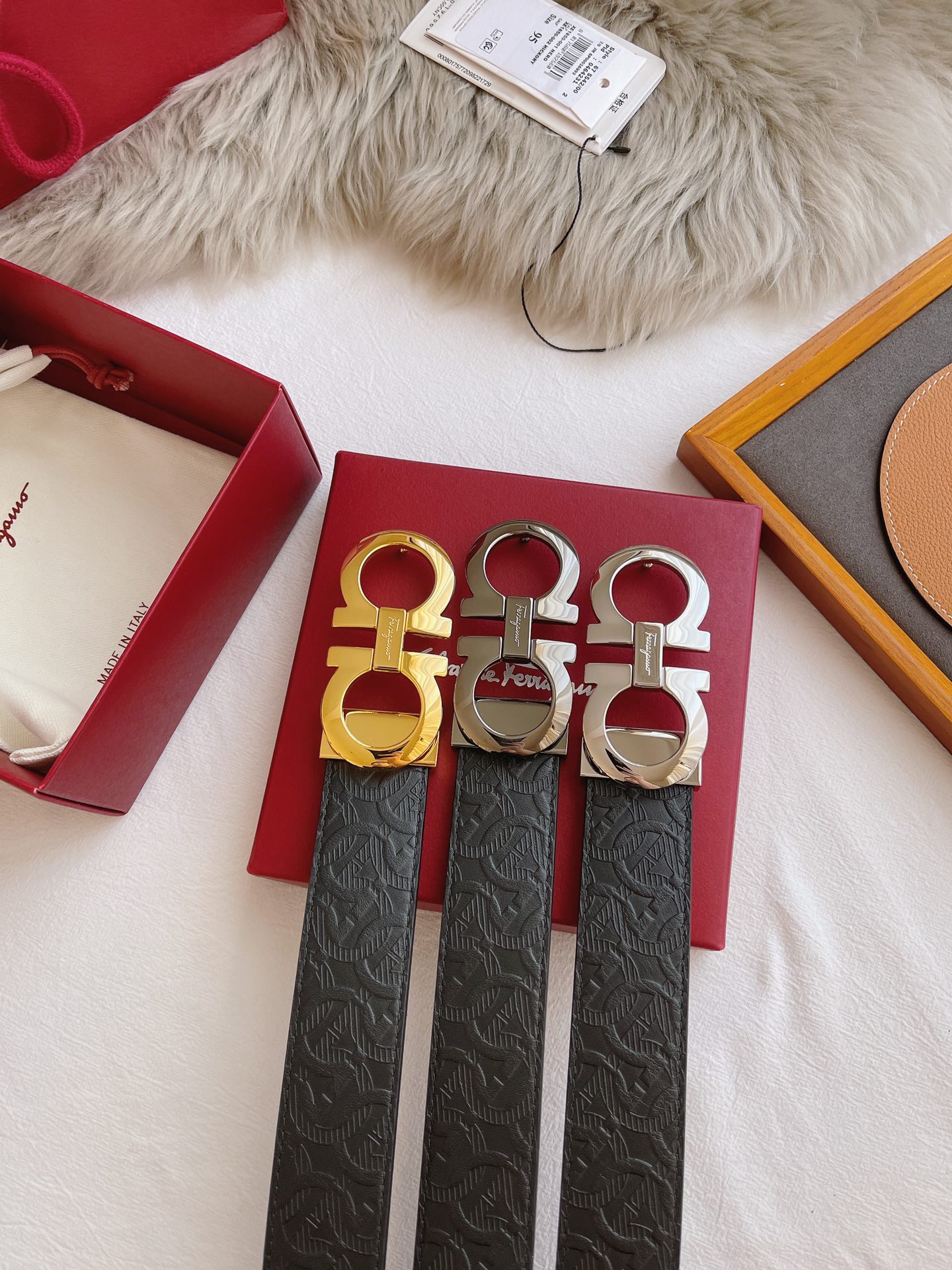 Salvatore Ferragamo Male Leather Belt Top Grain Leather M