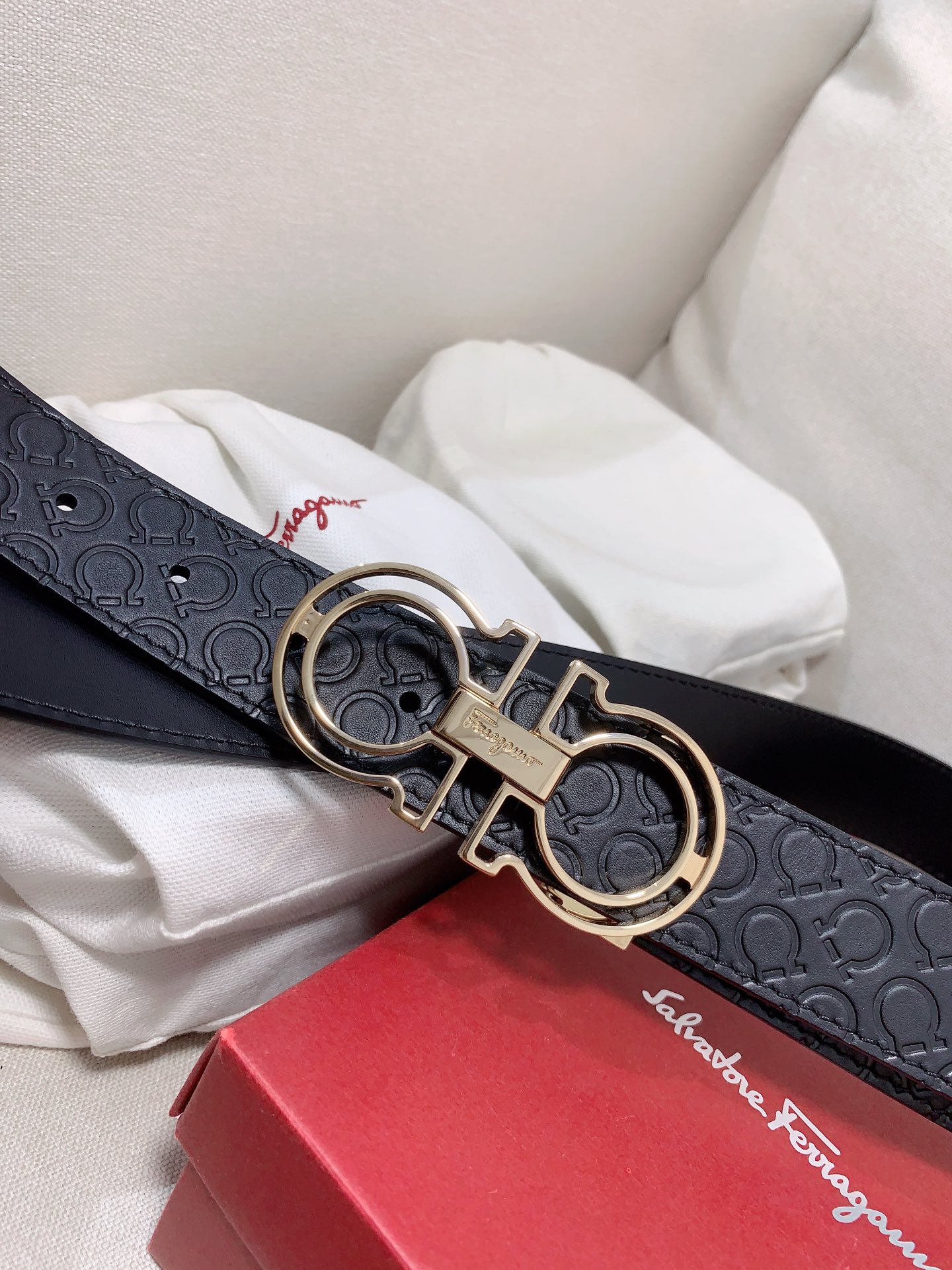 Salvatore Ferragamo Male Leather Belt Cow Leather 35mm