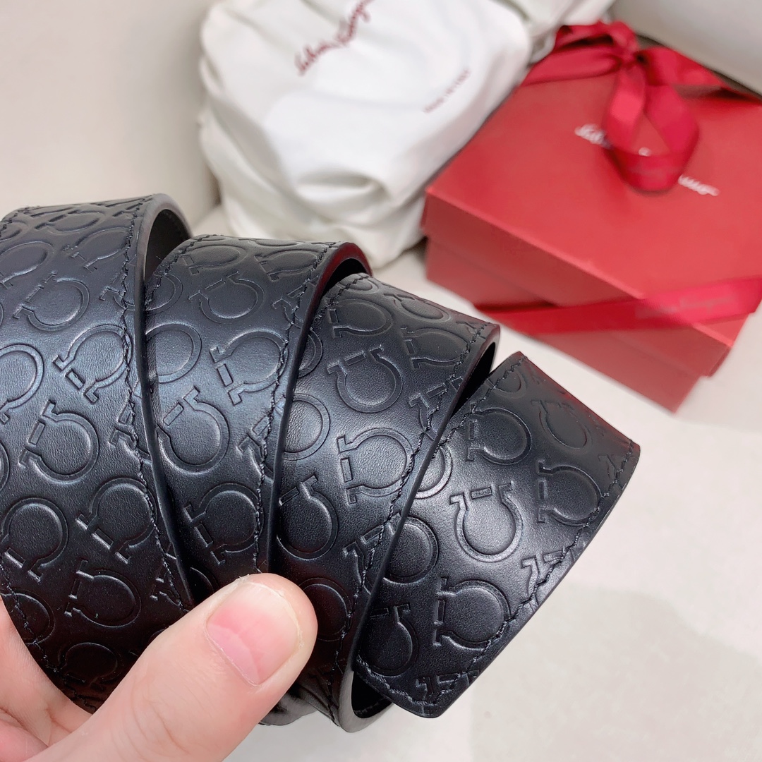 Salvatore Ferragamo Male Leather Belt Cow Leather 35mm