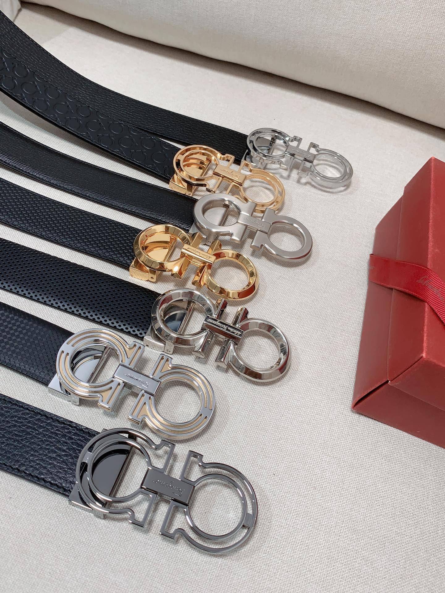 Salvatore Ferragamo Male Leather Belt Cow Leather 35mm