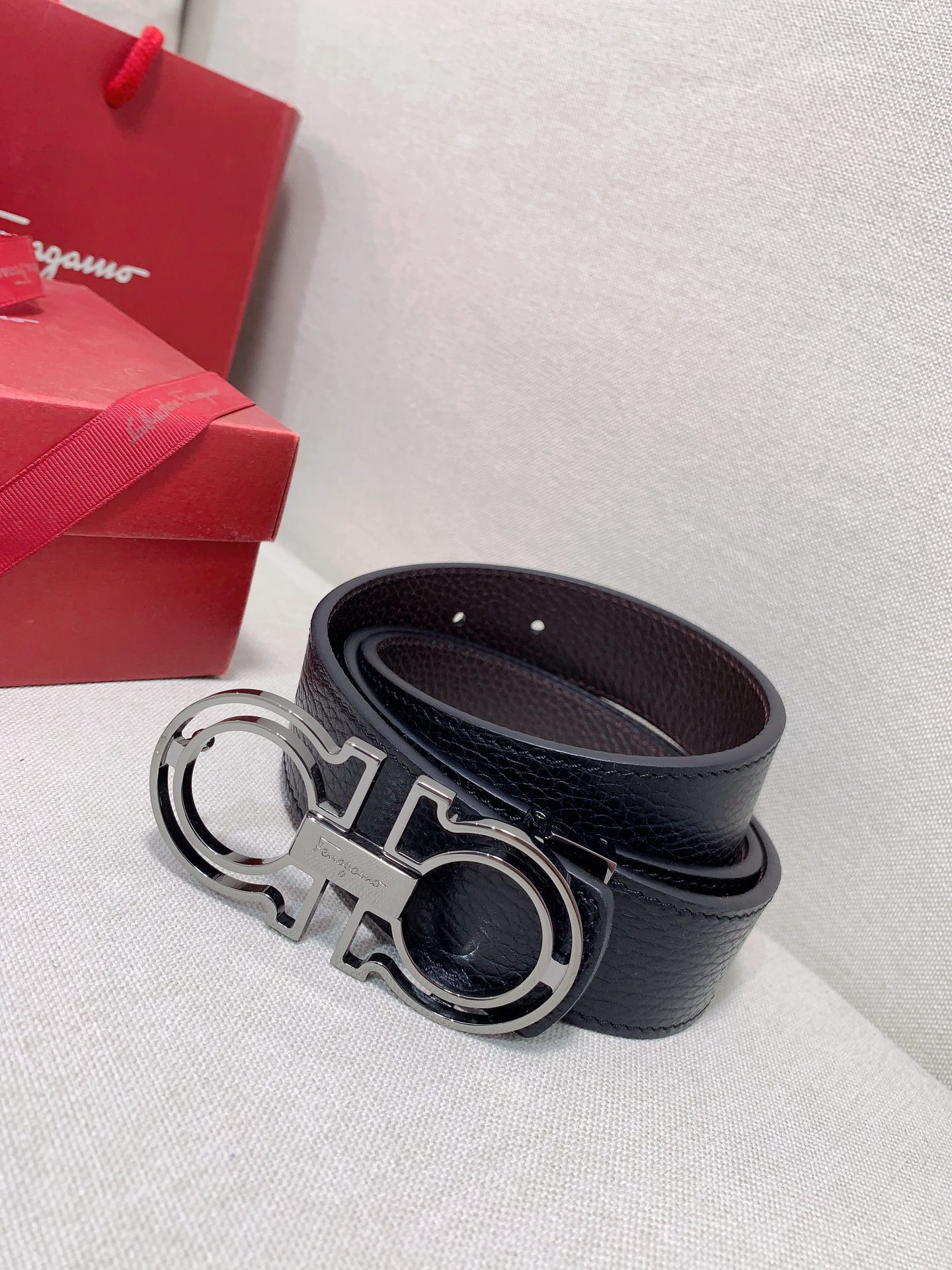 Salvatore Ferragamo Male Leather Belt Cow Leather 35mm