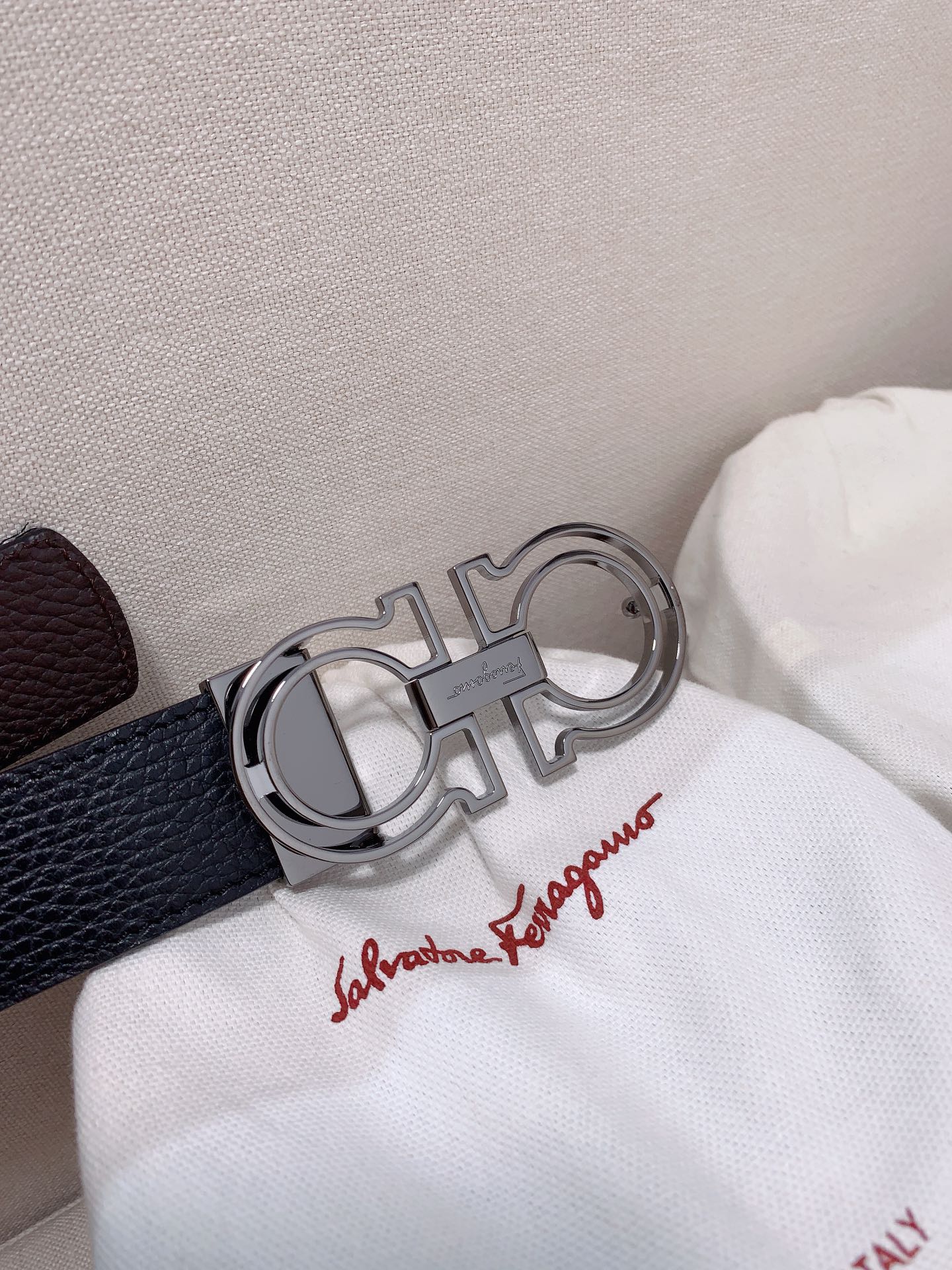 Salvatore Ferragamo Male Leather Belt Cow Leather 35mm