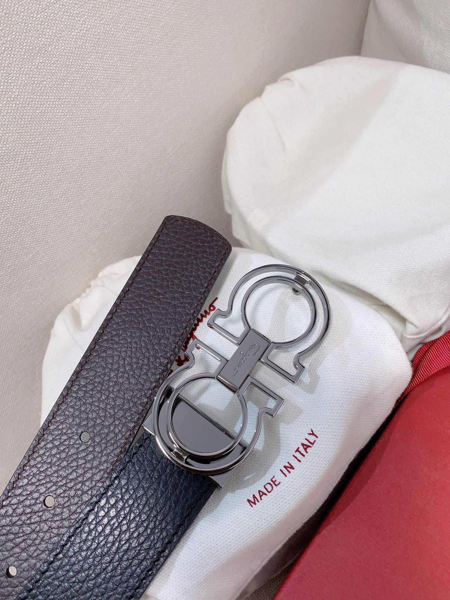 Salvatore Ferragamo Male Leather Belt Cow Leather 35mm