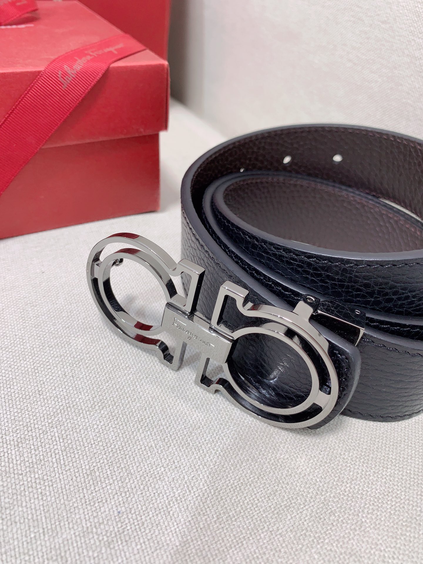 Salvatore Ferragamo Male Leather Belt Cow Leather 35mm