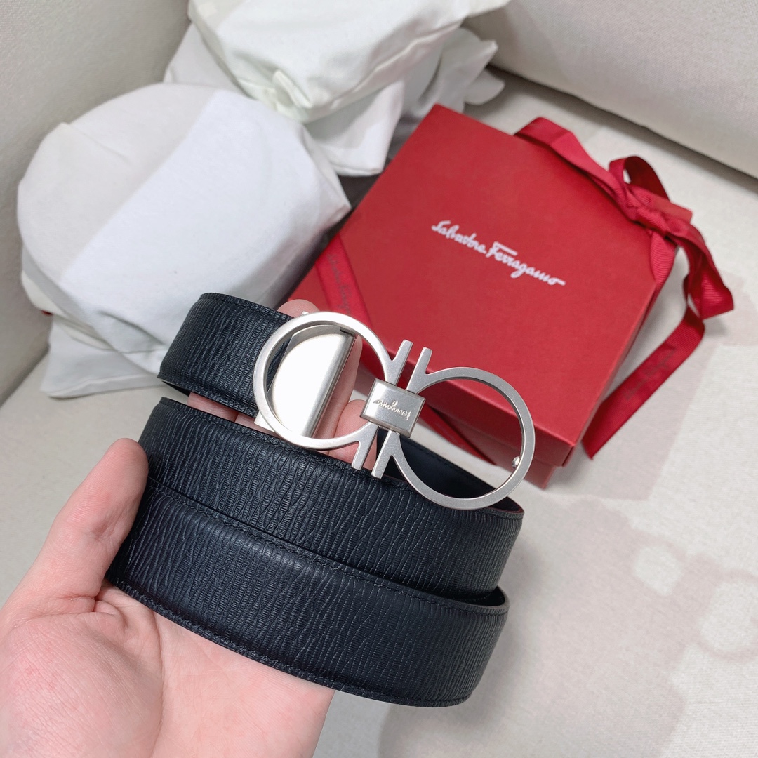 Salvatore Ferragamo Male Leather Belt Cow Leather 35mm