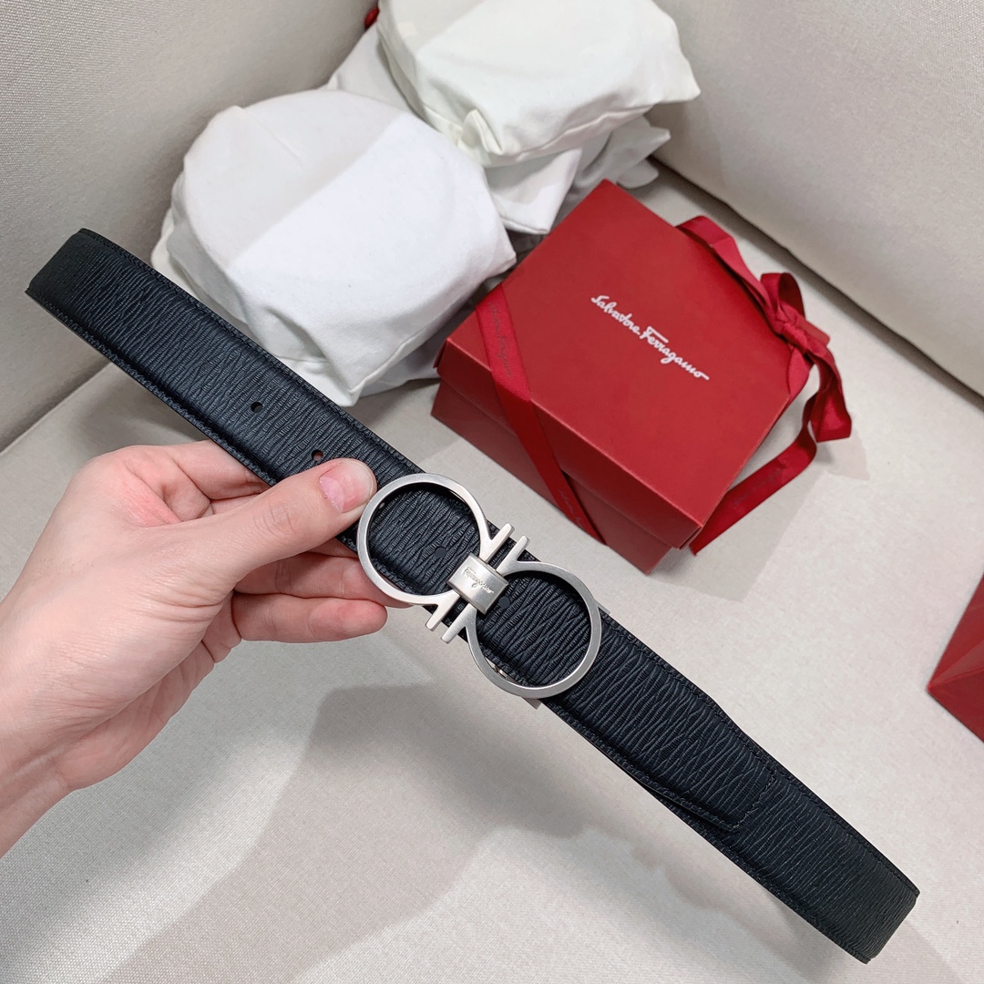 Salvatore Ferragamo Male Leather Belt Cow Leather 35mm