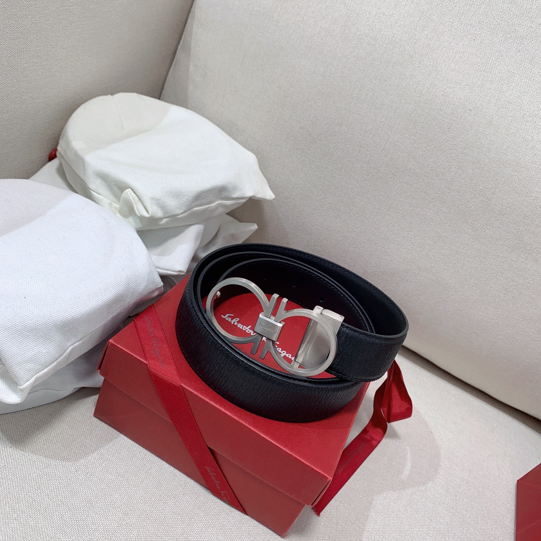 Salvatore Ferragamo Male Leather Belt Cow Leather 35mm