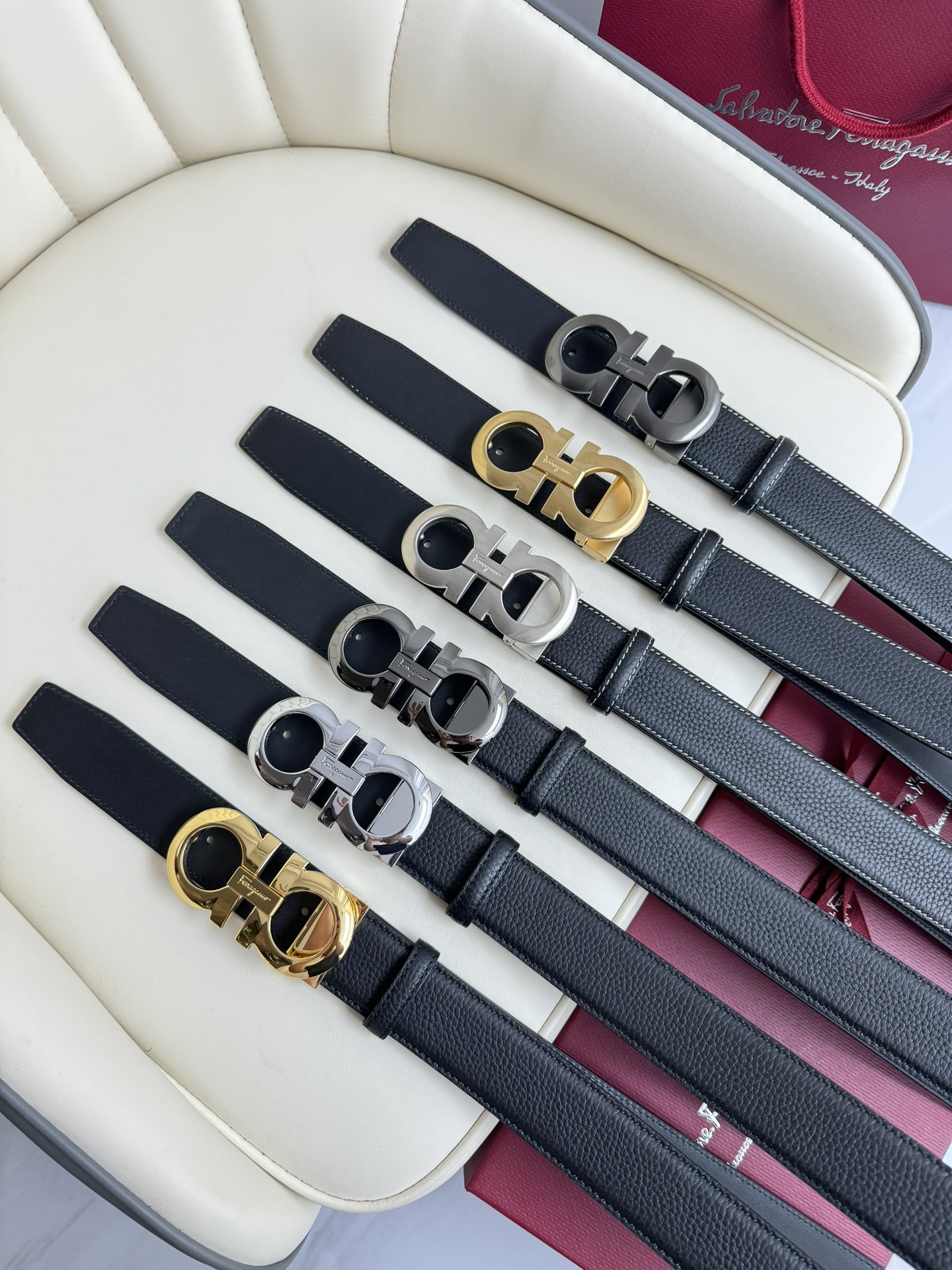 Salvatore Ferragamo Male Leather Belt Top Grain Leather