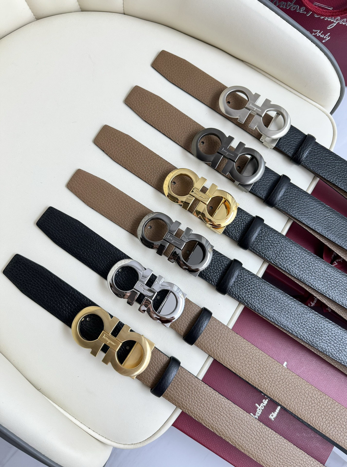 Salvatore Ferragamo Male Leather Belt Top Grain Leather