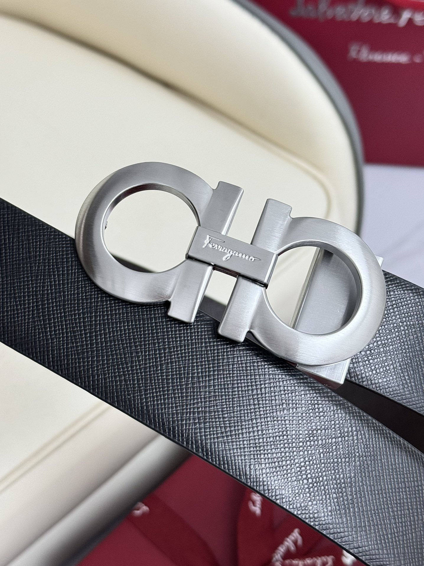 Salvatore Ferragamo Male Leather Belt Top Grain Leather