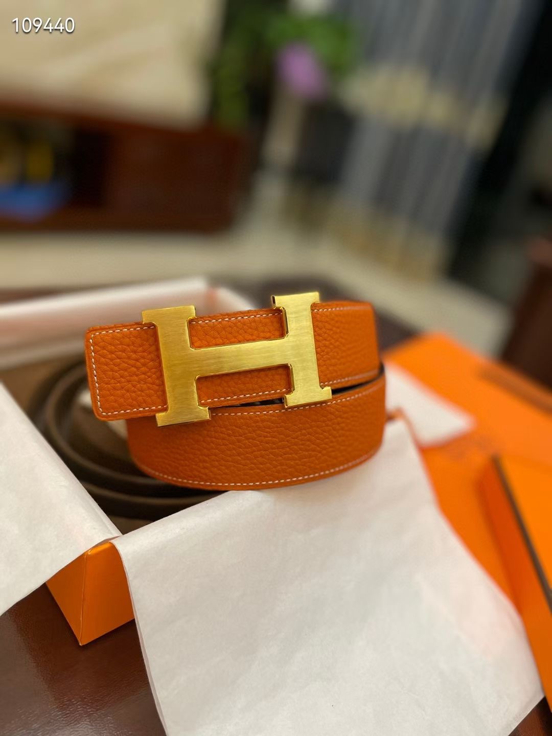 Hermès Basic Belt Cow Leather Gold S-m