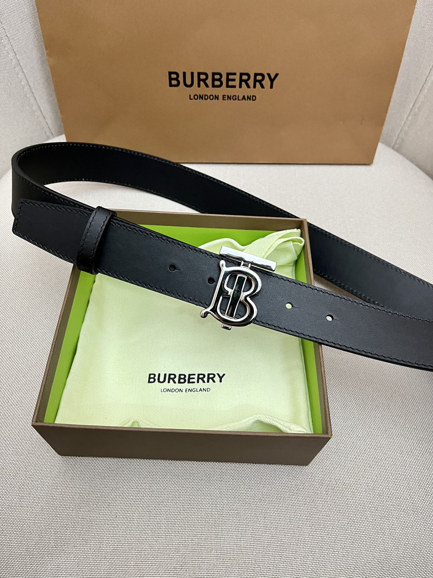 Burberry Male Leather Belt Top Grain Leather M