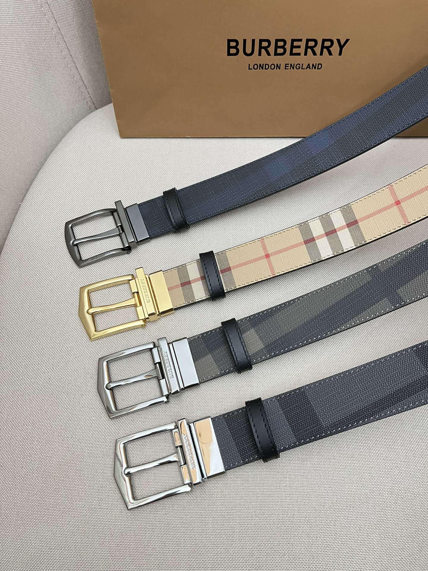 Burberry Male Leather Belt Top Grain Leather M