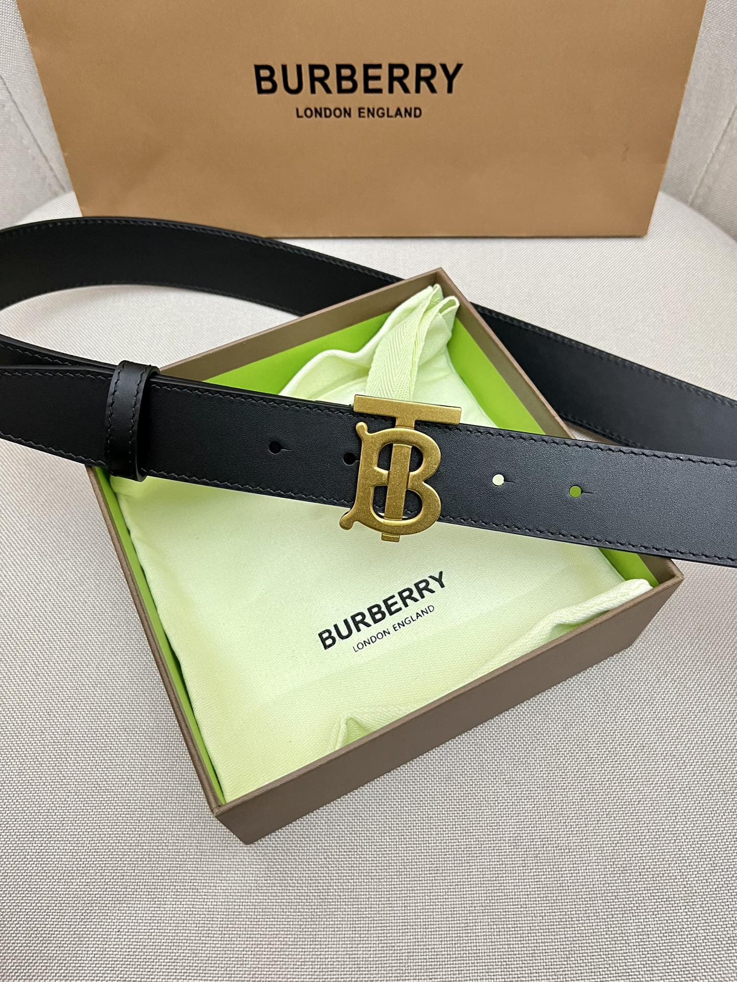 Burberry Male Leather Belt Top Grain Leather M