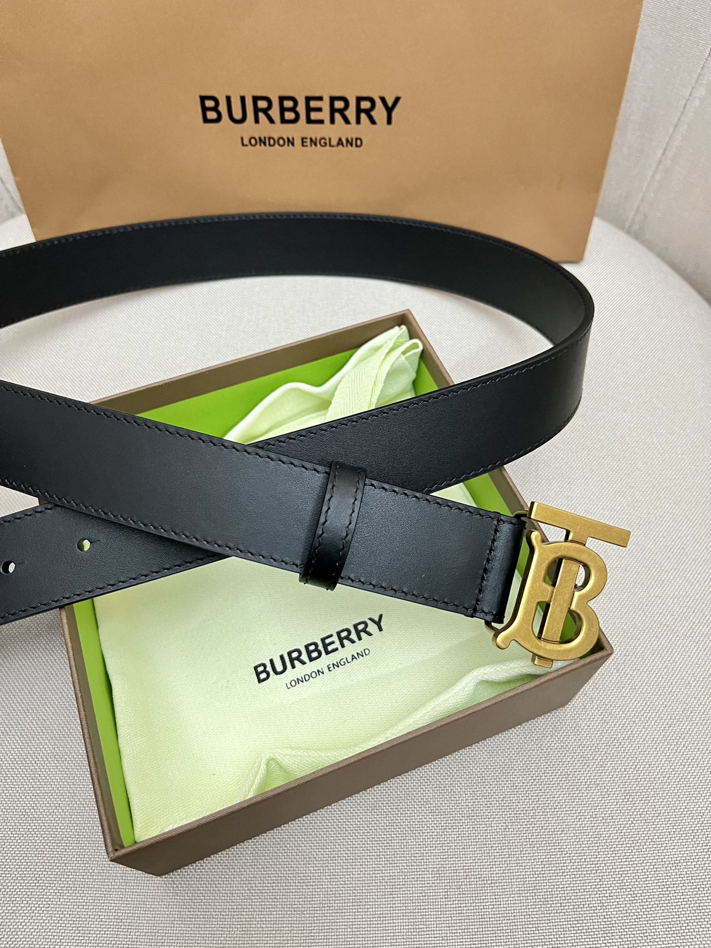 Burberry Male Leather Belt Top Grain Leather M