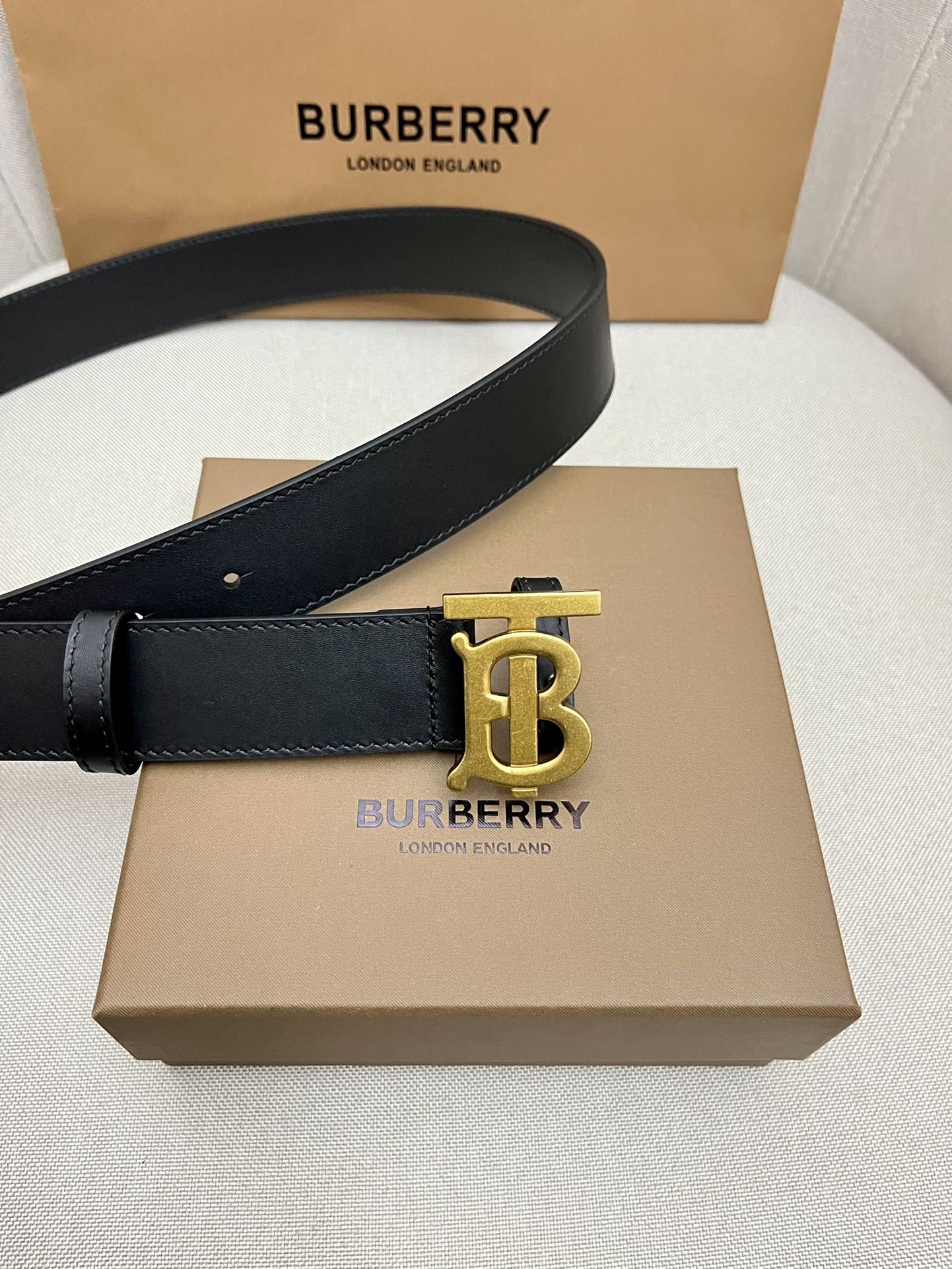 Burberry Male Leather Belt Top Grain Leather M