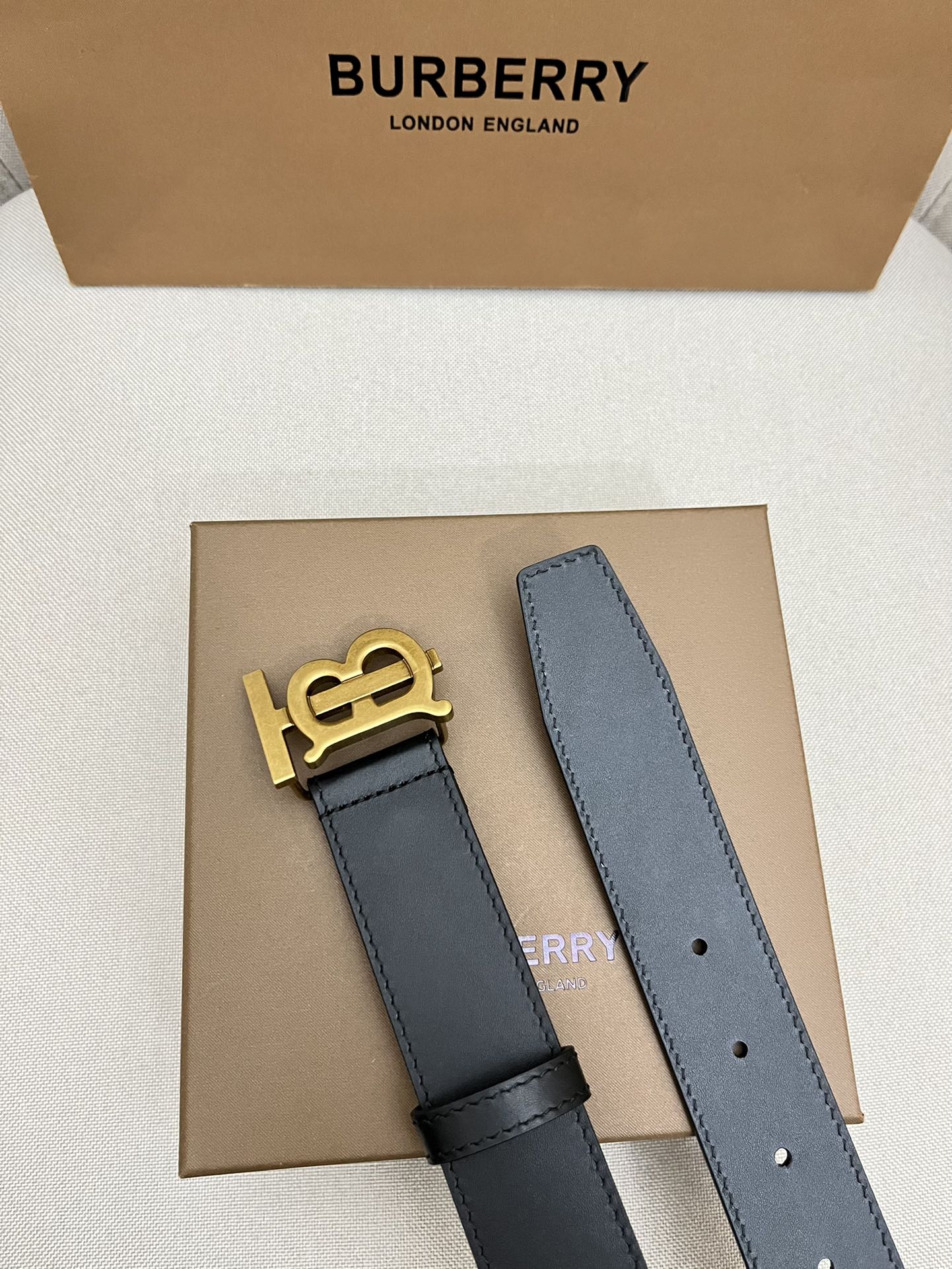 Burberry Male Leather Belt Top Grain Leather M