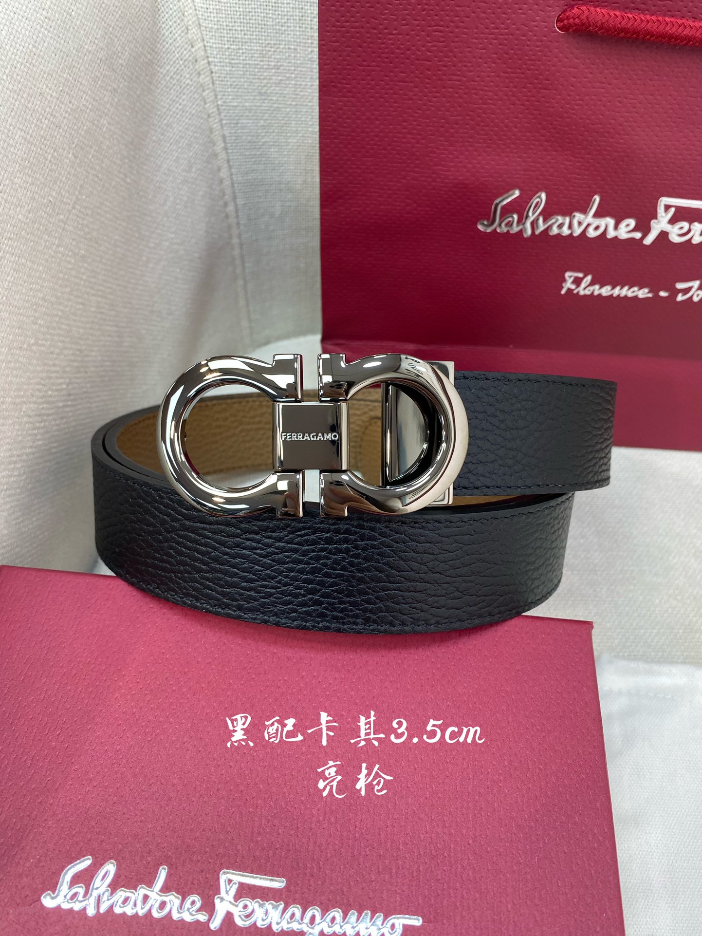 Salvatore Ferragamo Male Leather Belt Cow Leather M