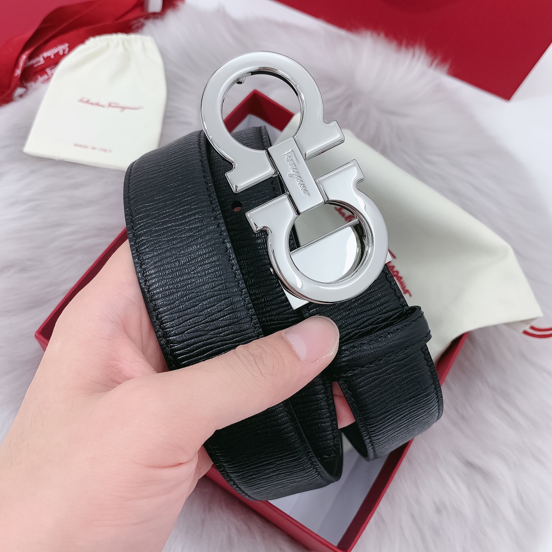 Salvatore Ferragamo Male Leather Belt 35mm-m