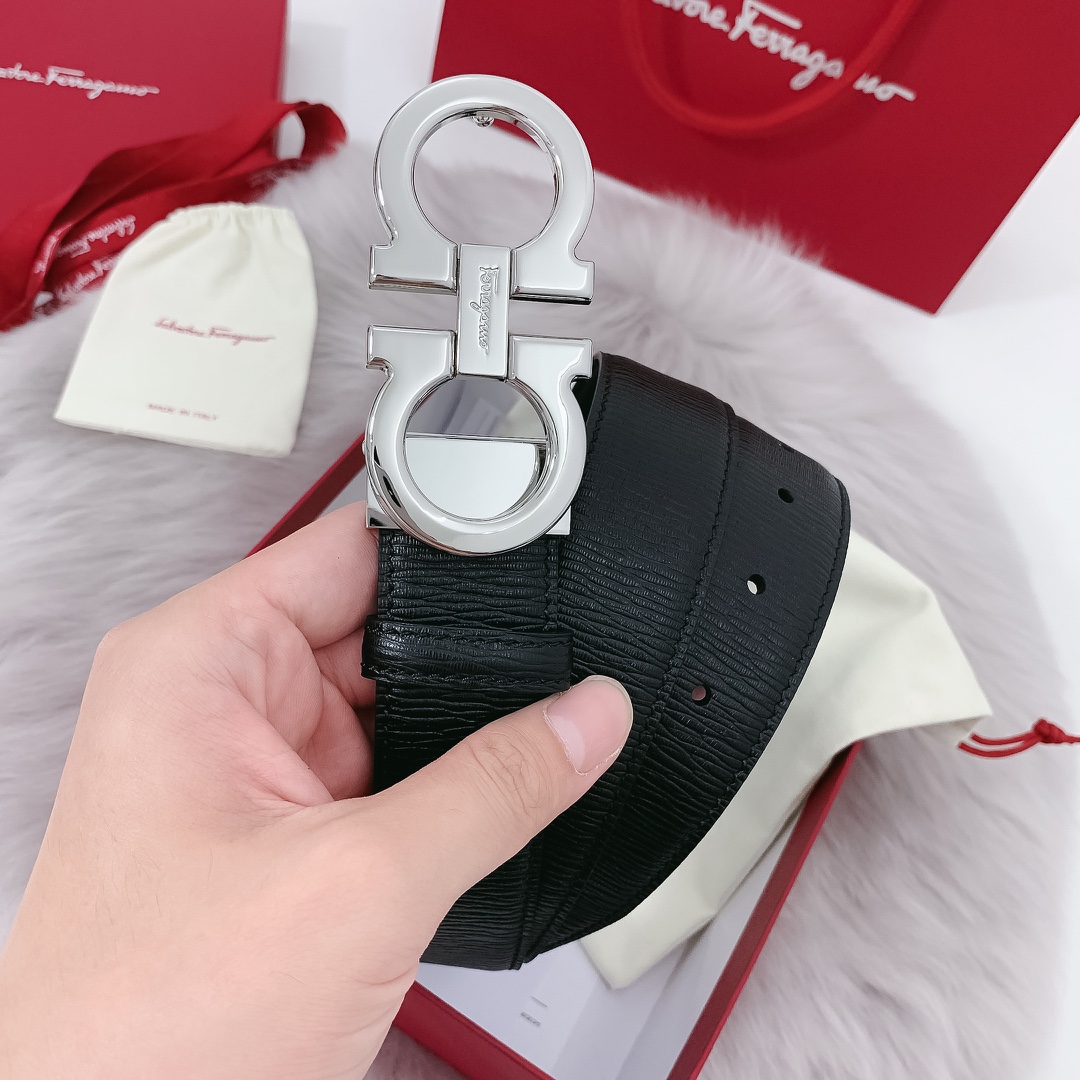 Salvatore Ferragamo Male Leather Belt 35mm-m