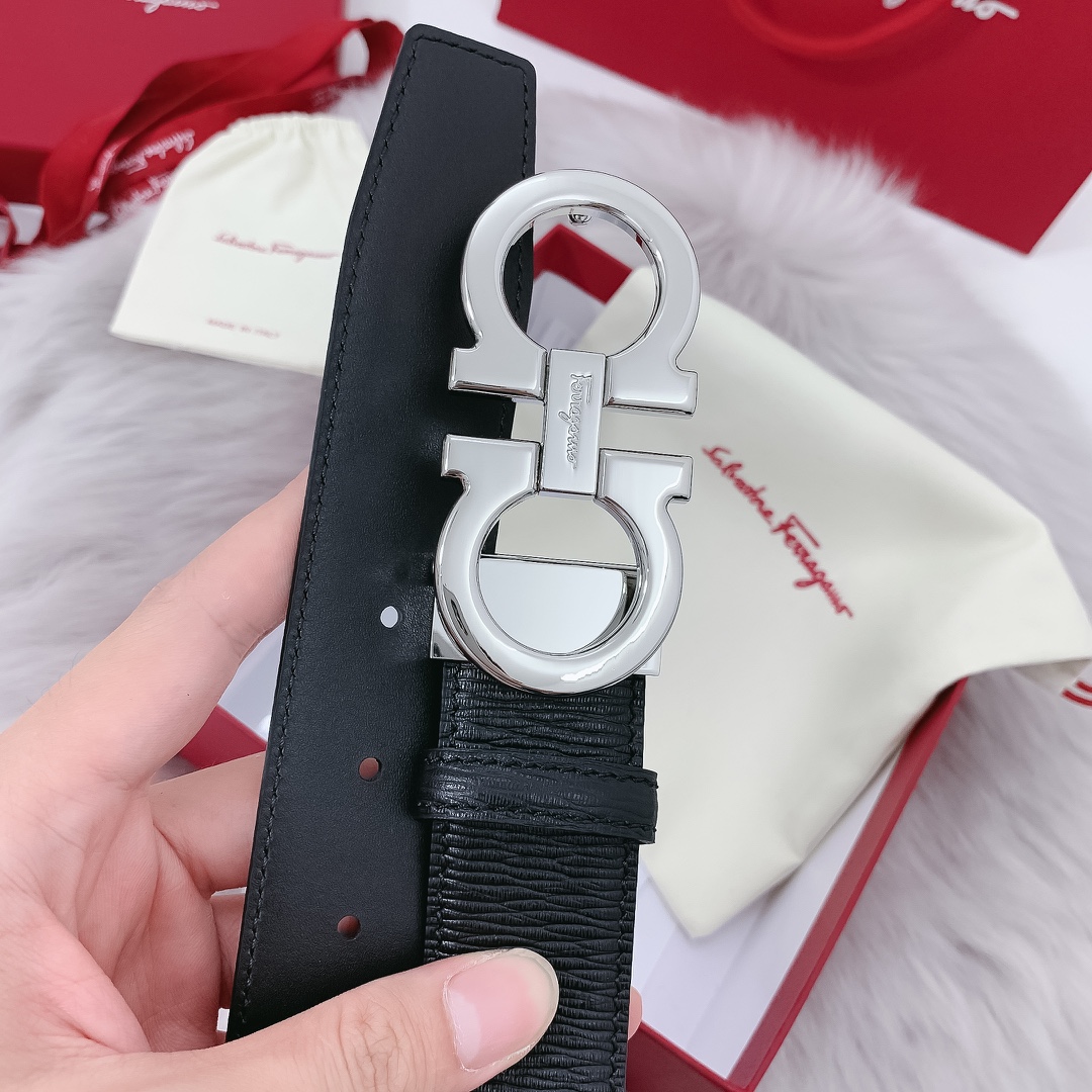 Salvatore Ferragamo Male Leather Belt 35mm-m