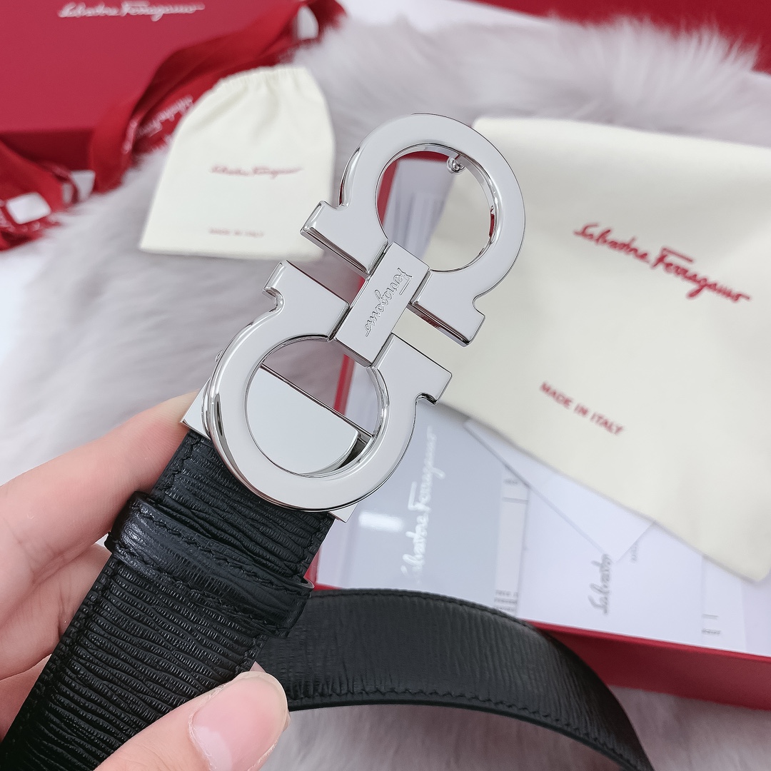 Salvatore Ferragamo Male Leather Belt 35mm-m