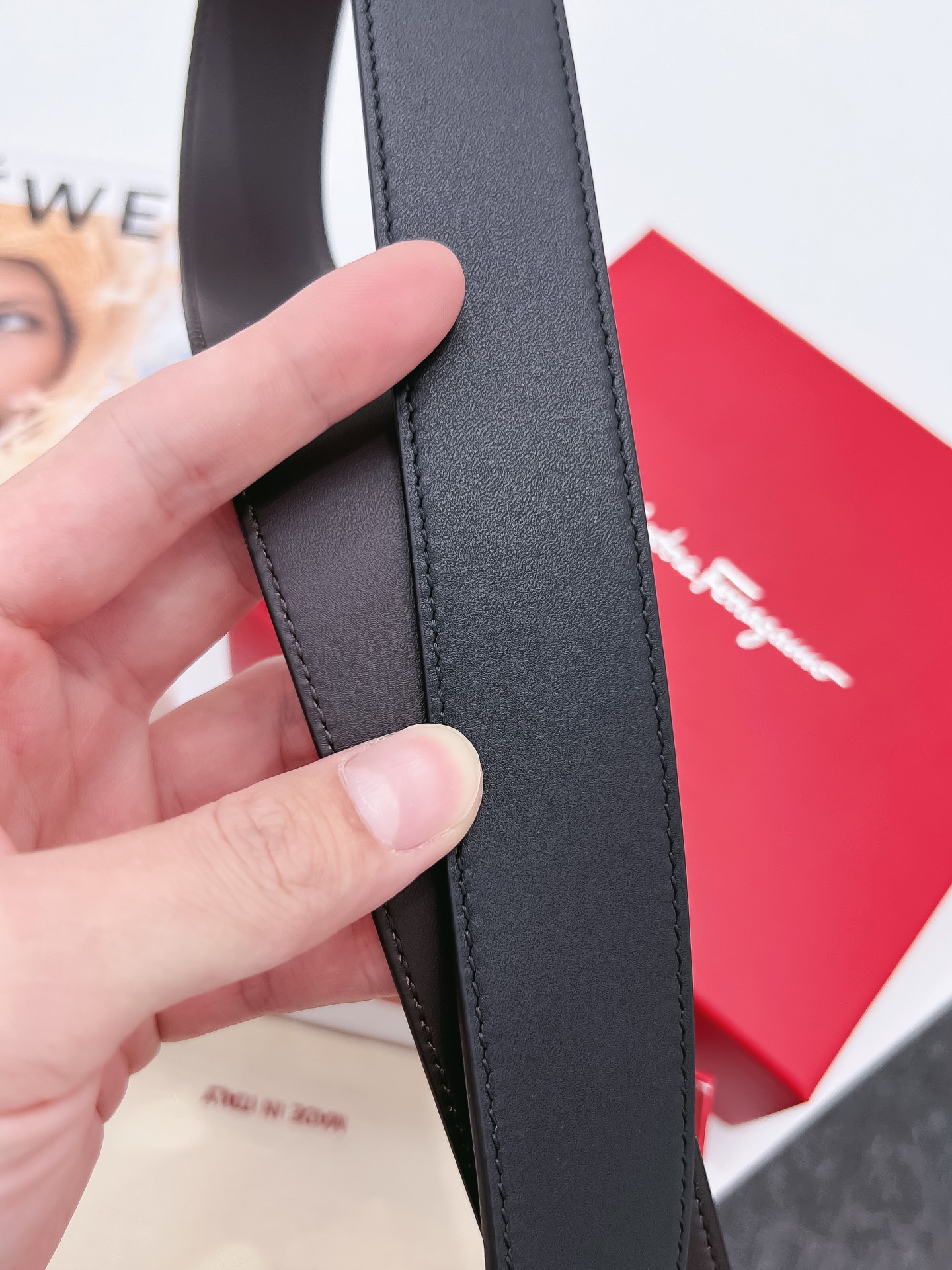 Salvatore Ferragamo Male Leather Belt Cow Leather M