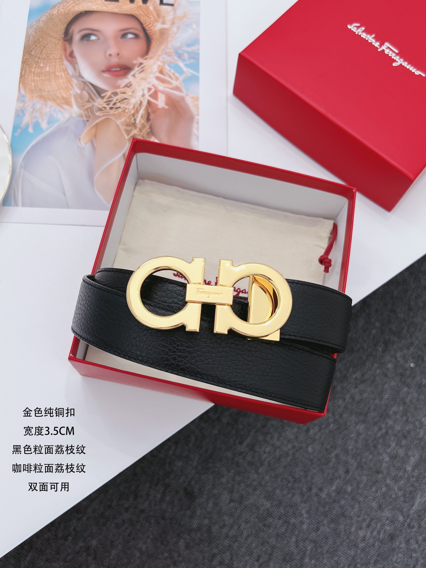 Salvatore Ferragamo Male Leather Belt Cow Leather M