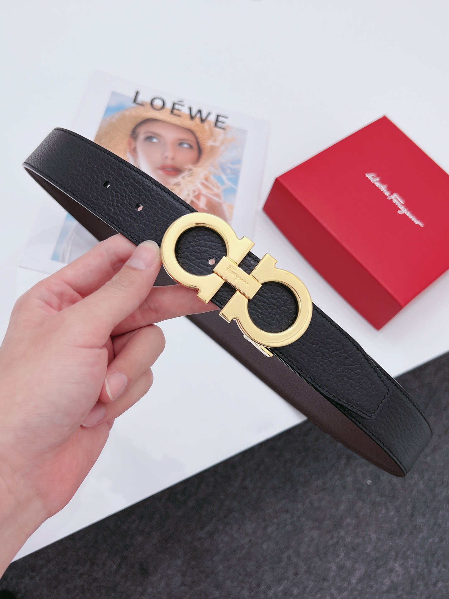 Salvatore Ferragamo Male Leather Belt Cow Leather M