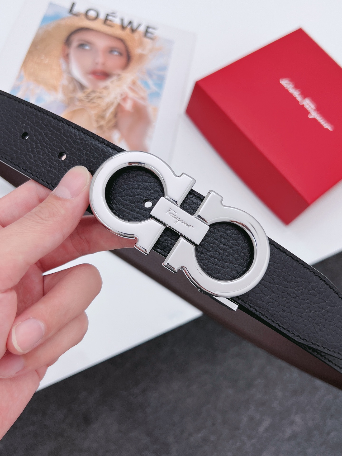 Salvatore Ferragamo Male Leather Belt Cow Leather M