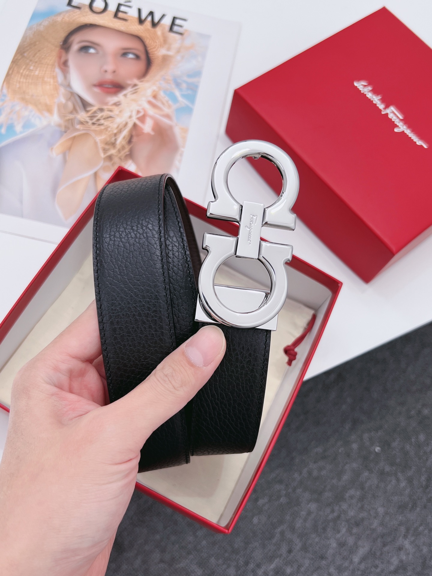 Salvatore Ferragamo Male Leather Belt Cow Leather M