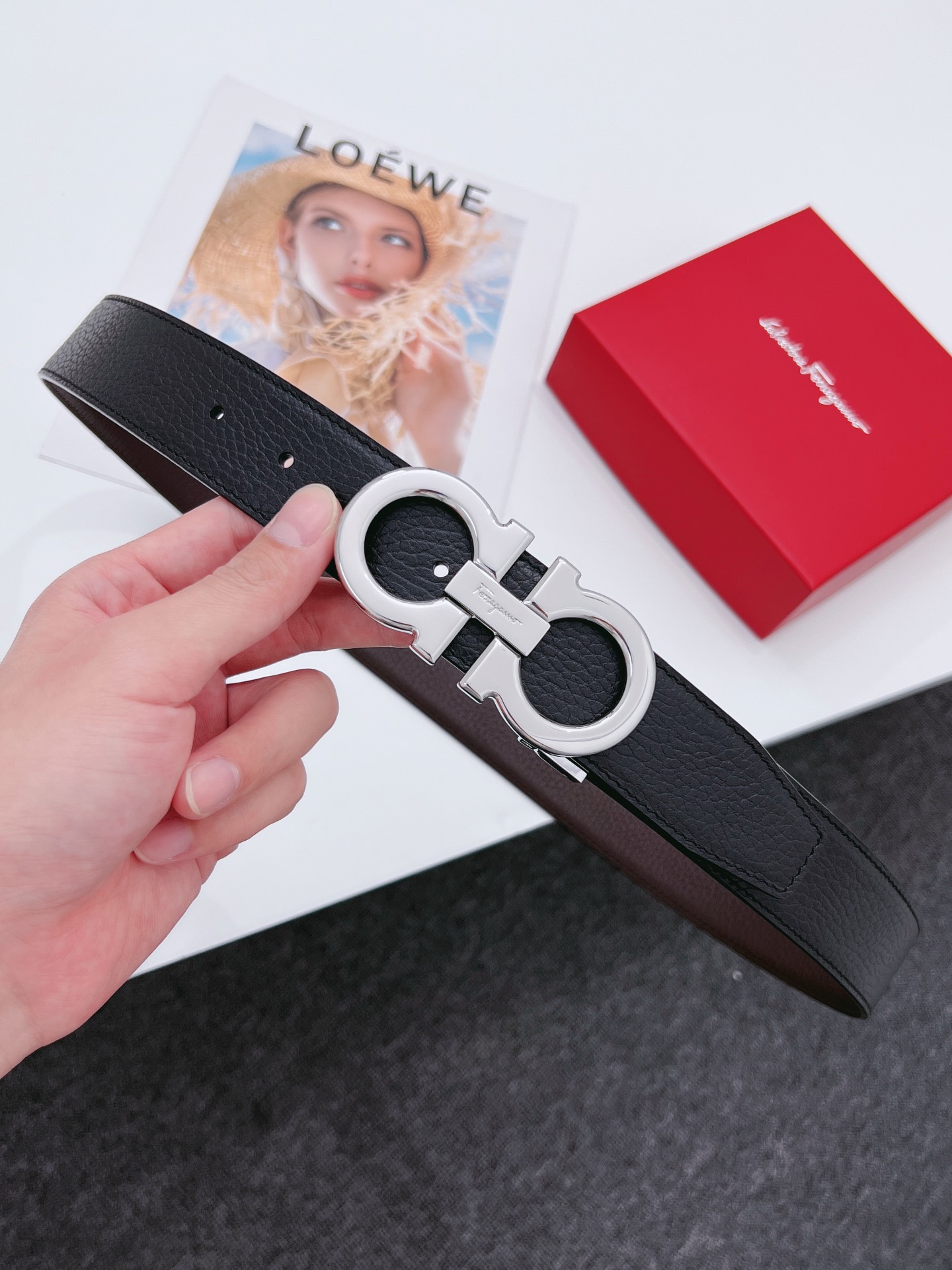 Salvatore Ferragamo Male Leather Belt Cow Leather M