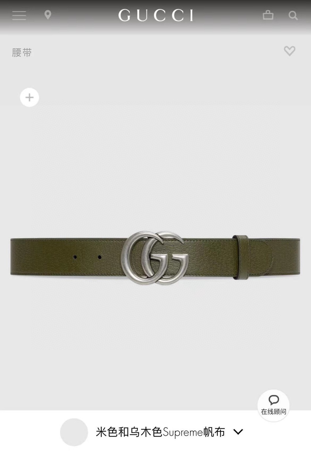 Gucci Basic Belt Canvas M